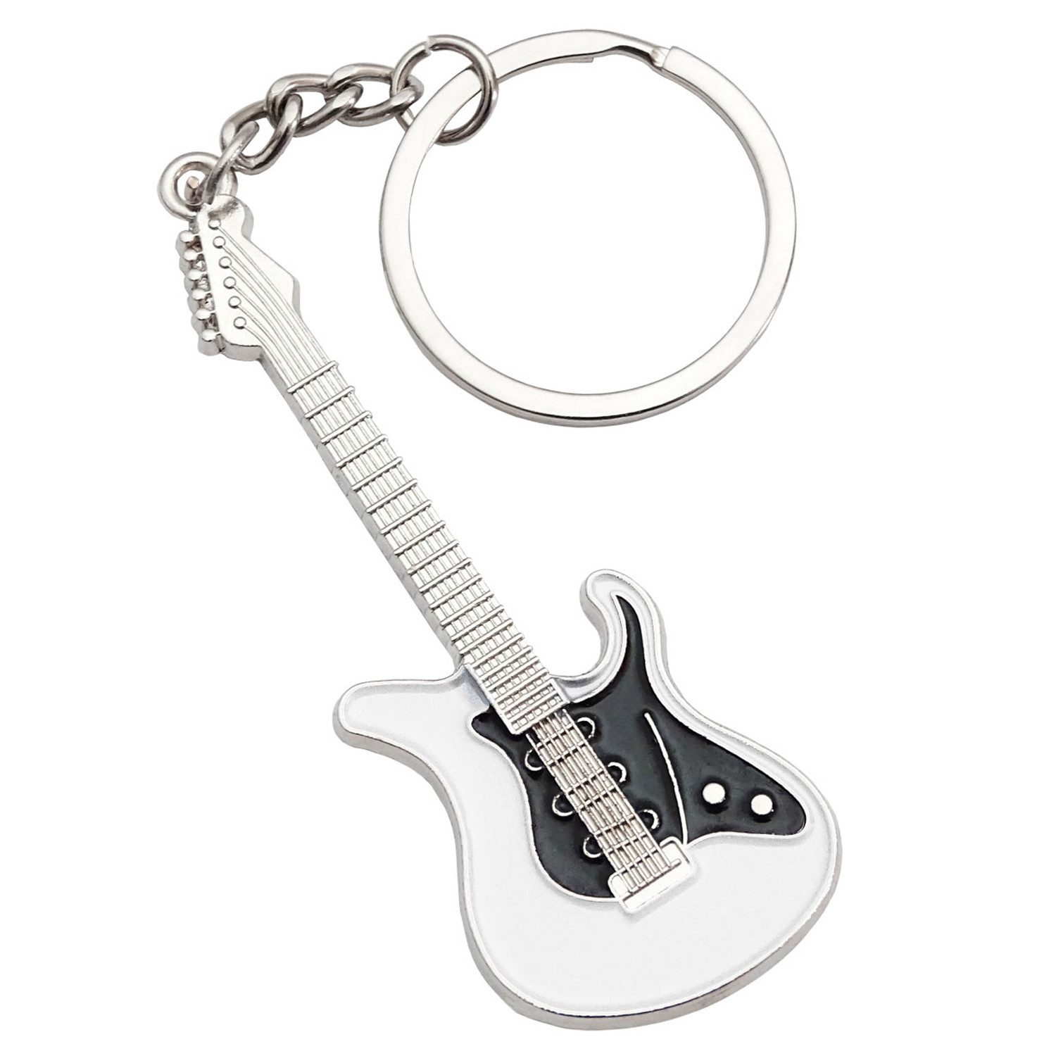 E-Gitarre keepdrum Schlüsselanhänger E-Gitarre in Weiss
