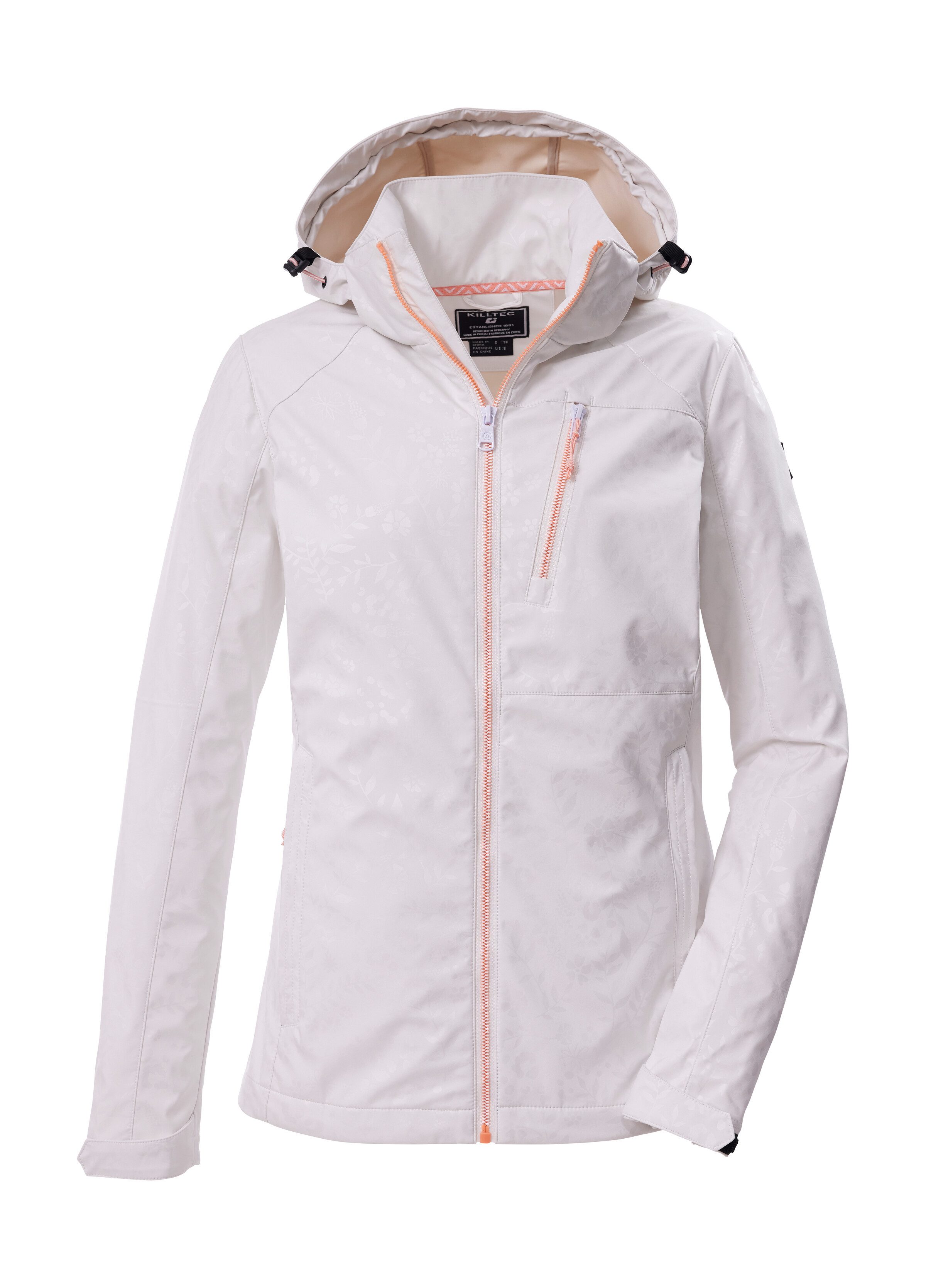 Killtec Softshelljacke KOS 13 WMN SFTSHLL JCKT FLORAL Wasserabweisende, winddichte Softshelljacke mit floralem Muster