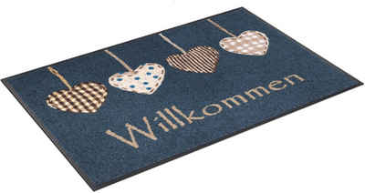 Fußmatte Cottage Hearts, wash+dry by Kleen-Tex, rechteckig, Höhe: 7 mm, Schmutzfangmatte, rutschhemmend, In- und Outdoor geeignet