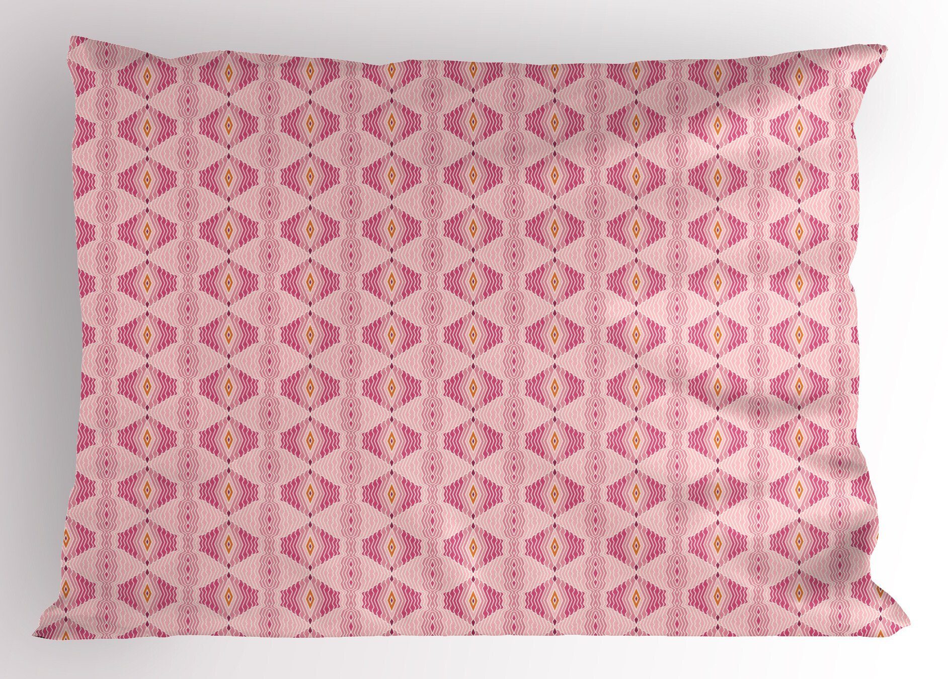 Stück), Size (1 Kissenbezüge Linien Gedruckter Rosa Standard Wellenförmige Rhombus mit Dekorativer Kopfkissenbezug, Abakuhaus dünnen