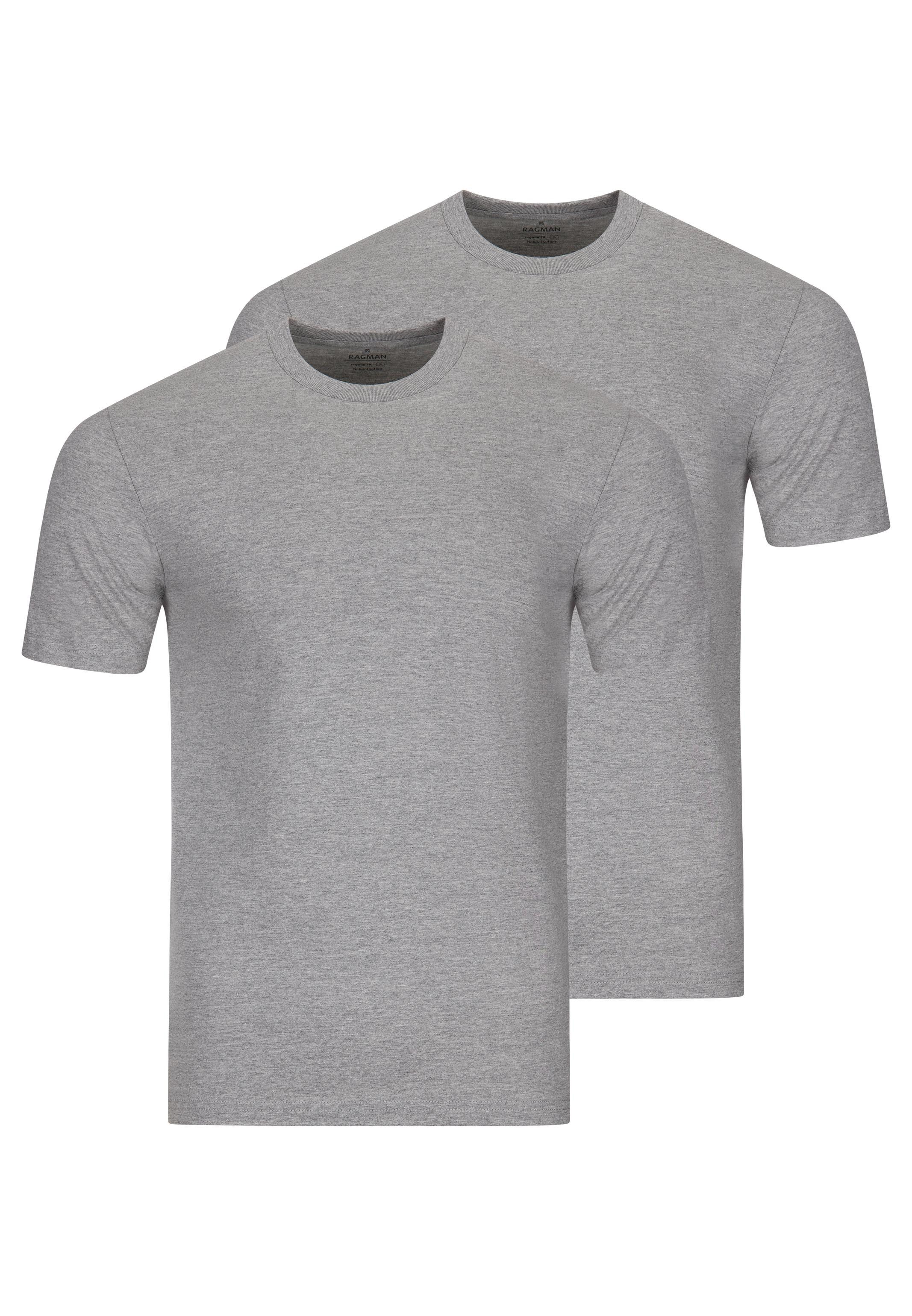 RAGMAN Unterhemd 2er Pack Basic (Spar-Set, 2-St) Unterhemd / Shirt Kurzarm - Baumwolle - Atmungsaktiv