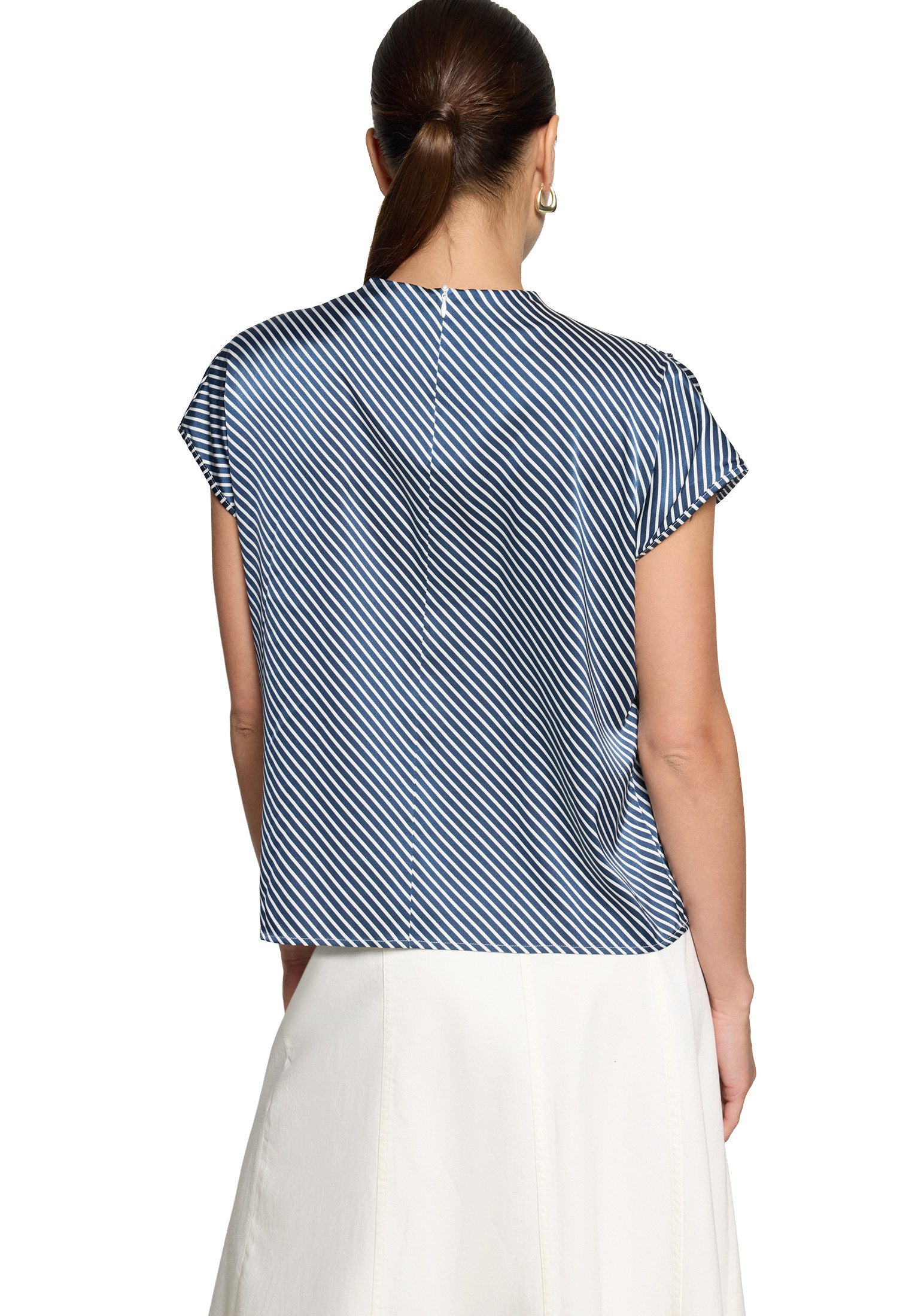 Zero Satinbluse Damen mit Kragen