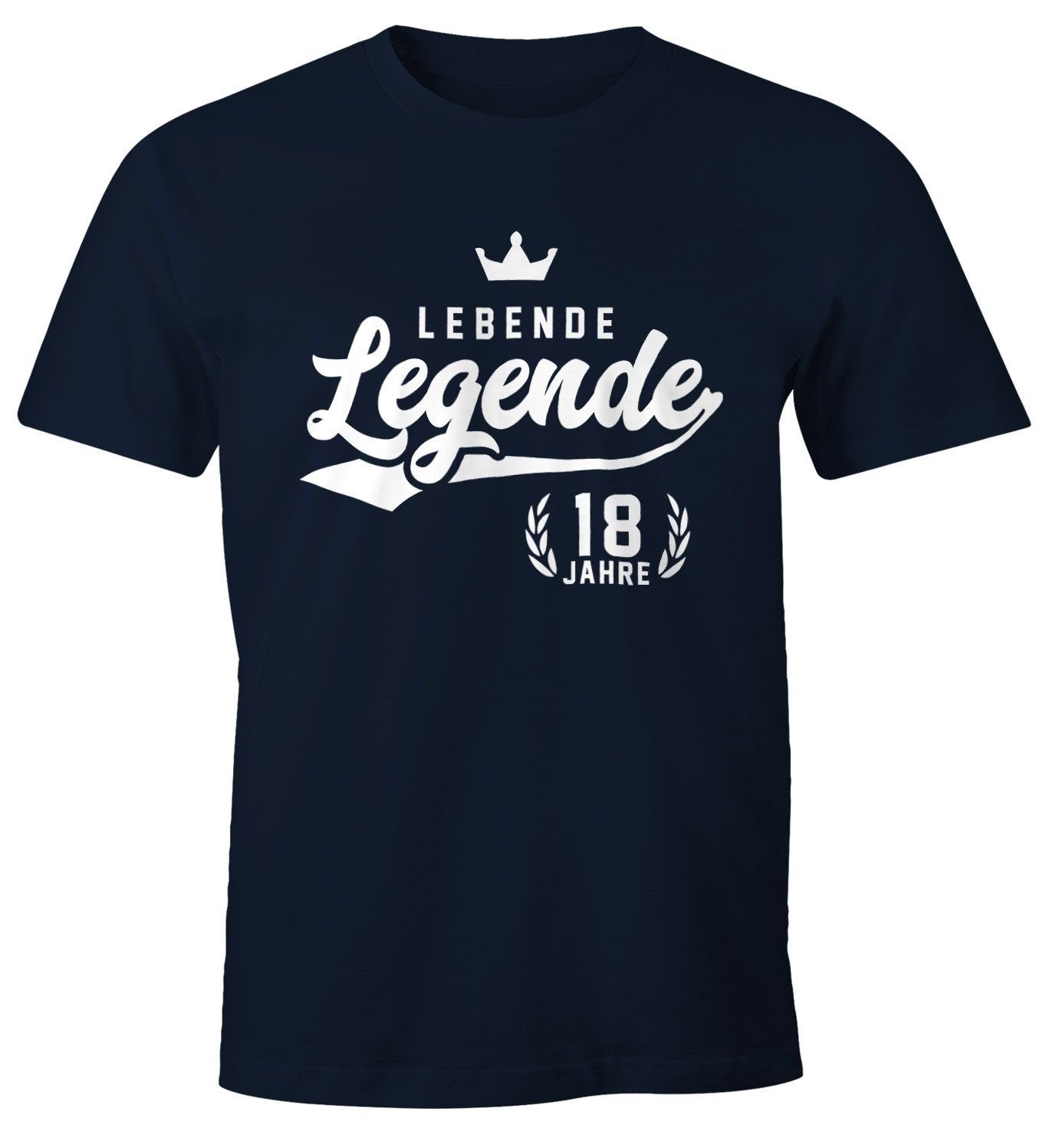 MoonWorks Print-Shirt Herren T-Shirt Lebende Legende 18. Geburtstag Athletic Krone mit Print