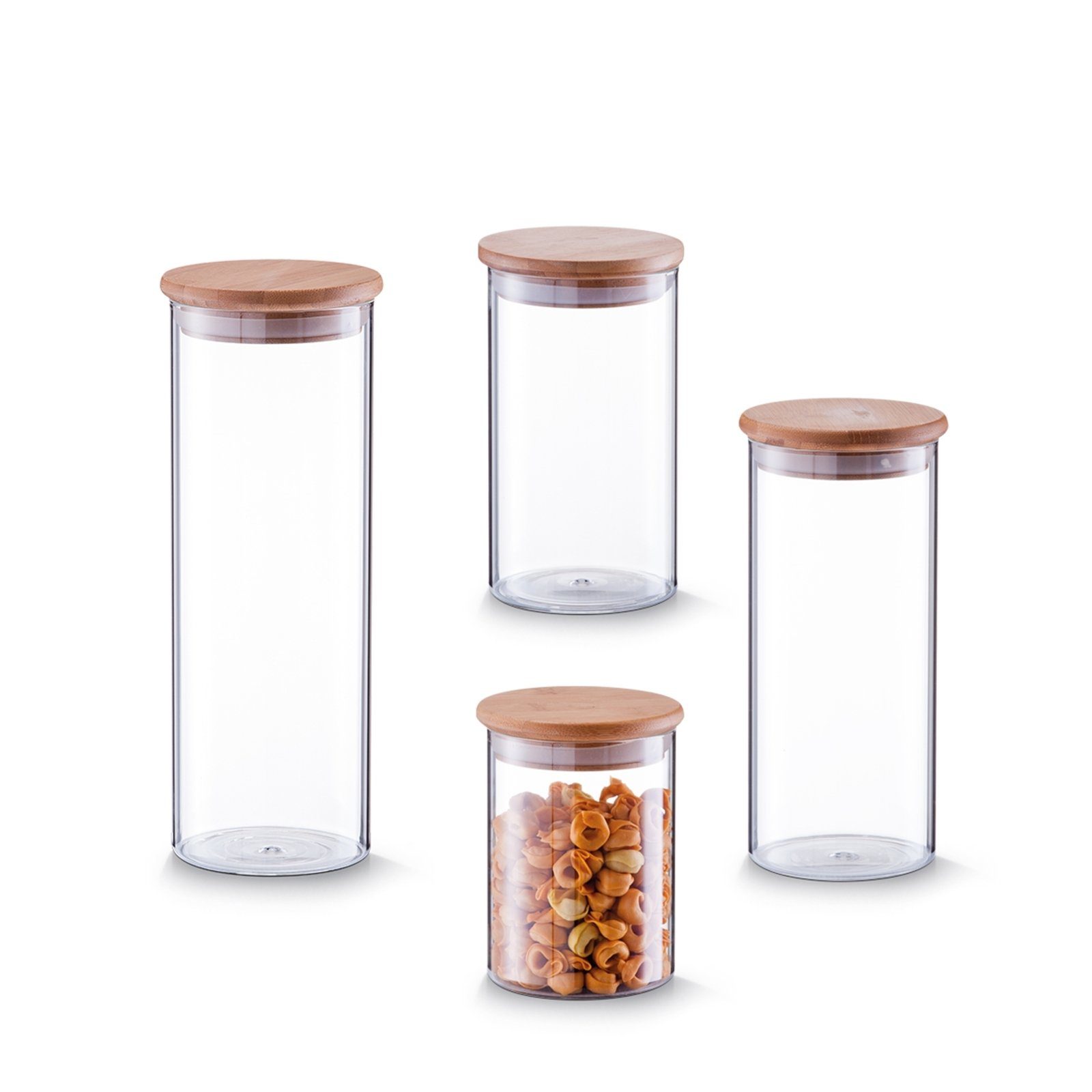 Lebensmittelaufbewahrung Bamboo Vorratsglas (Stück, 1-tlg), Holz, Vorratsglas Deckel 750 Glas, Neuetischkultur mit ml,