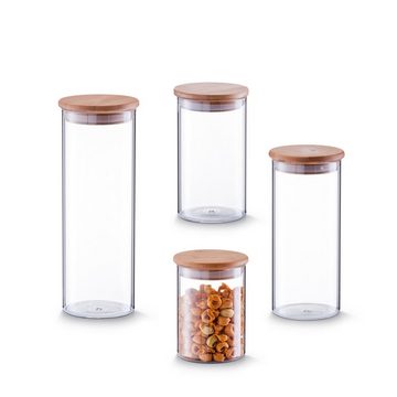 Zeller Present Vorratsglas Vorratsglas mit Deckel Bamboo 1400 ml, Glas, (Stück, 1-tlg., 1 Vorratsglas mit Bambusdeckel), Zeller Present Vorratsglas mit Deckel Bamboo 1400 ml
