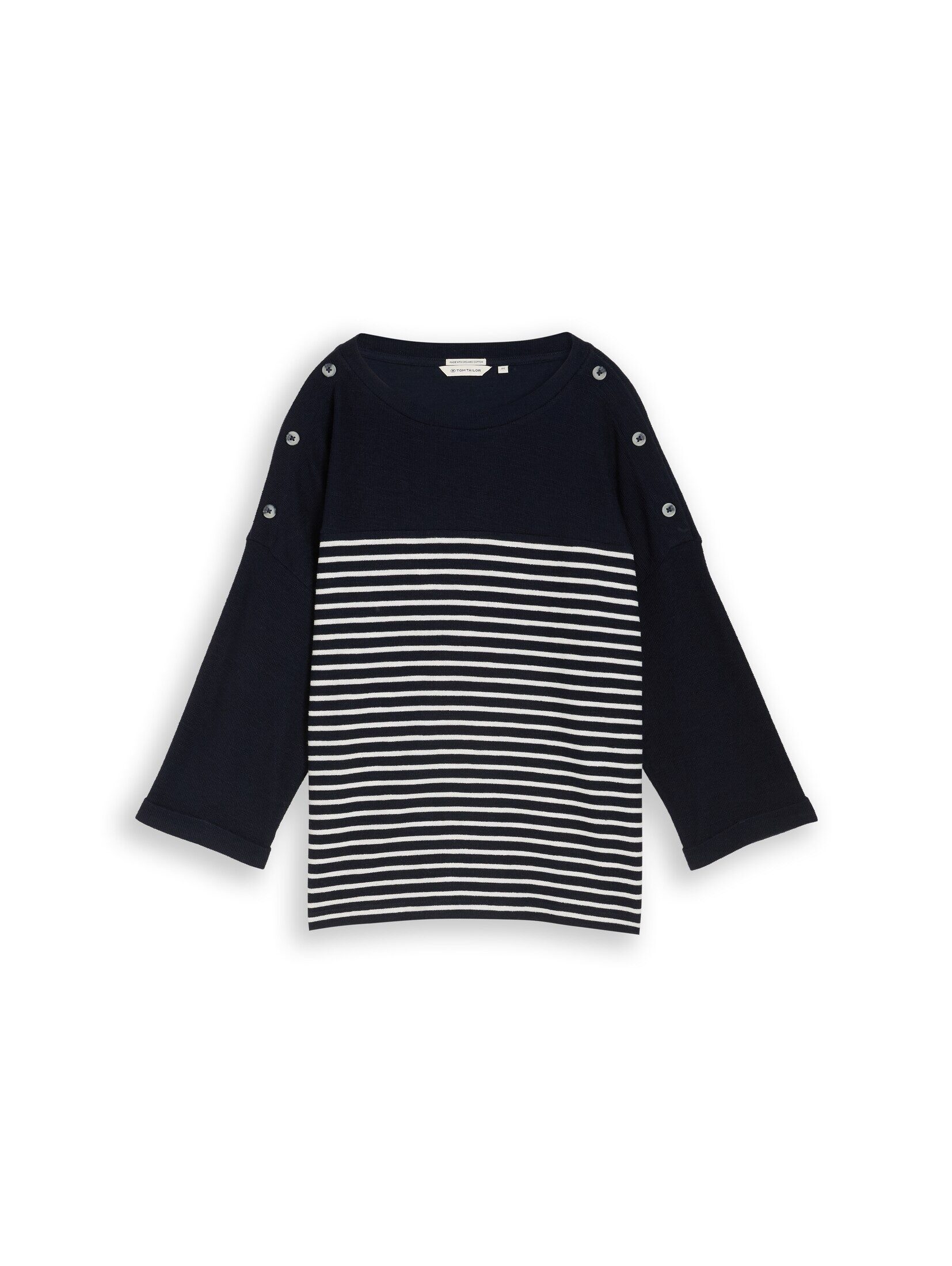 TOM TAILOR 3/4-Arm-Shirt T-Shirt Langarmshirt mit Streifenmuster