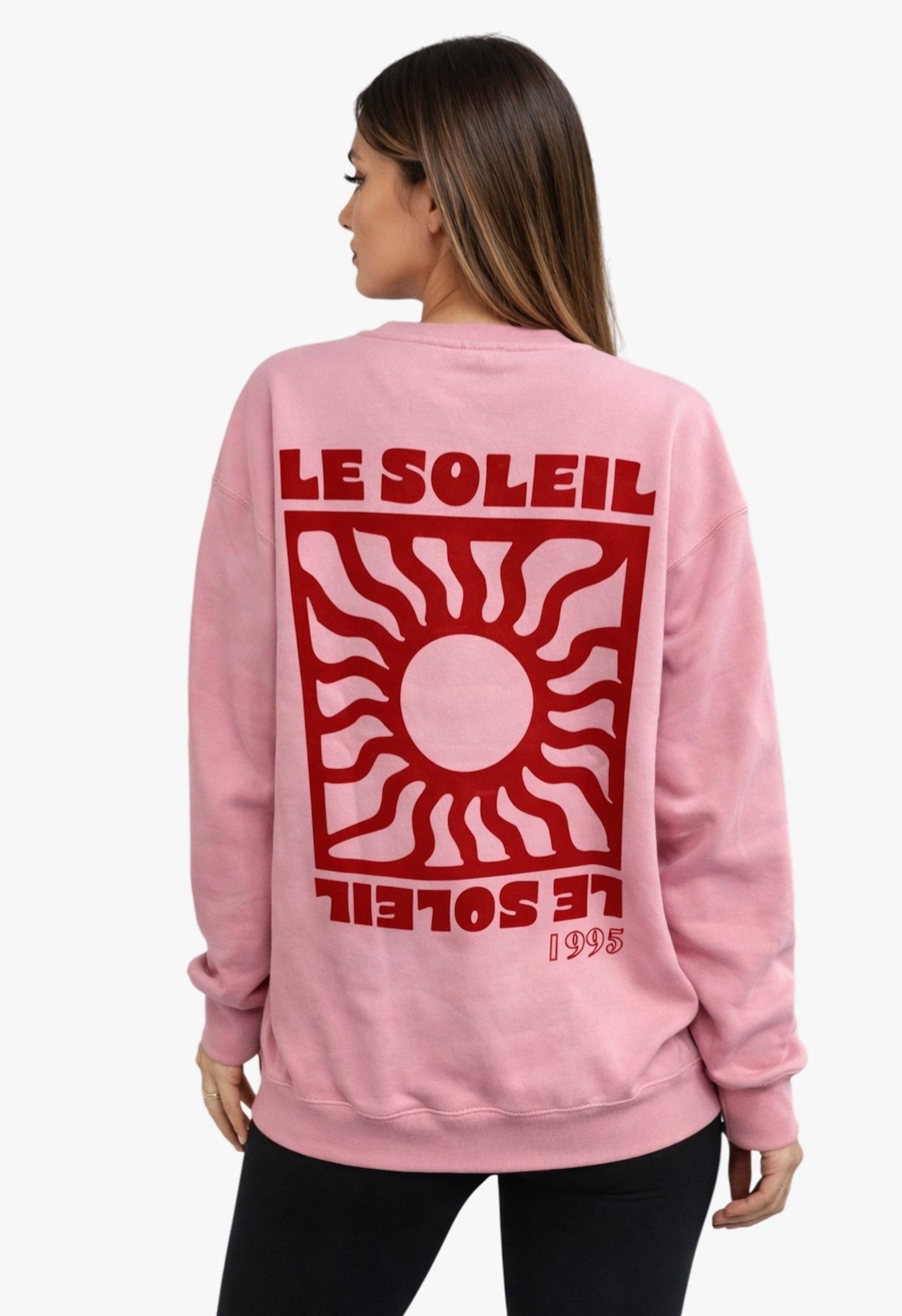 Worldclassca Longsweatshirt Worldclassca Oversized Sweatshirt "LE SOLEIL" Print Langarm Pullover Neue Kollektion - Stilvolle und gemütliche Casual Mode für Damen