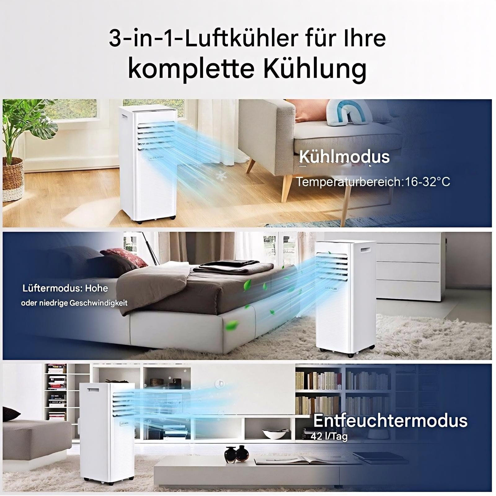 LEENON 4-in-1-Klimagerät Mobiles Klimagerät,9000 BTU, Kühlgeräte günstig online kaufen