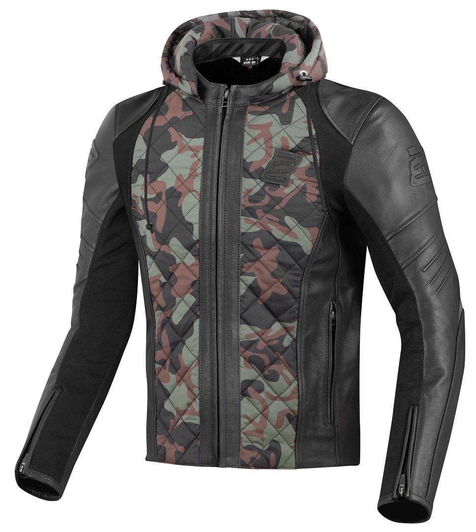 Bogotto Motorradjacke Radic Motorrad Leder-/Textiljacke Green/Camouflage