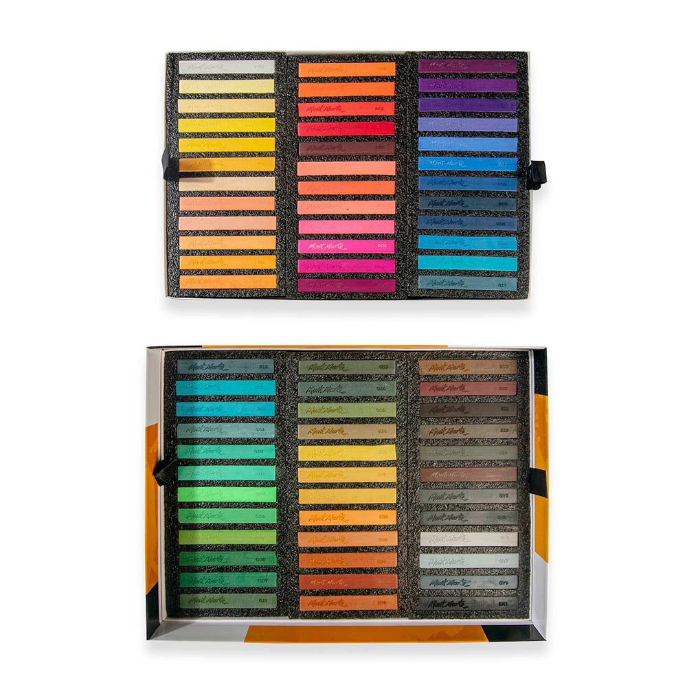 Mont Marte Pastellkreide - Softpastellkreide Set mit 72 bunten Weiche Pastelle, – Ideal zum Mischen, Schattieren und Zeichnen feiner Linien