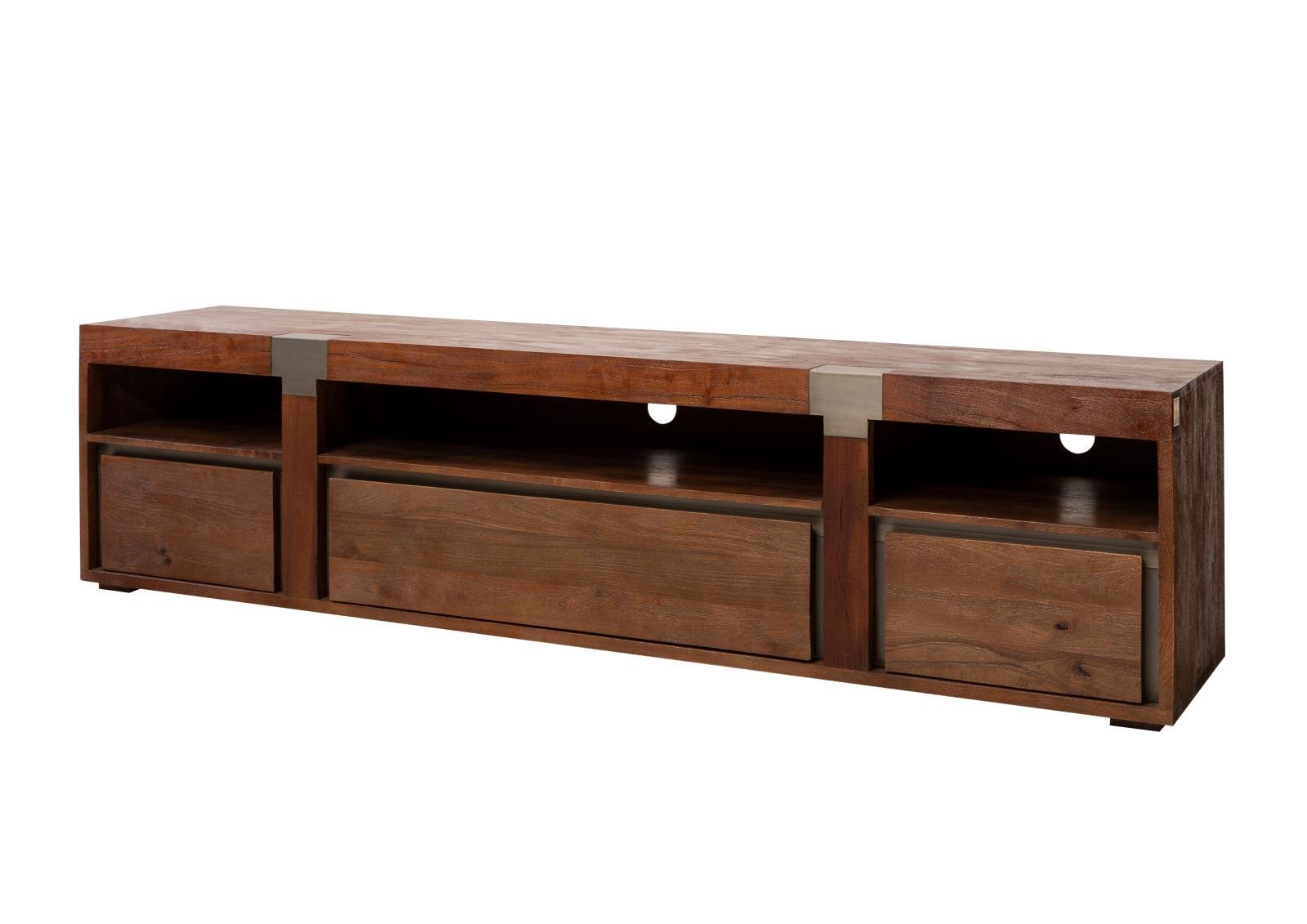 Massivmoebel24 TV-Board AMSTERDAM (Massivholz), TV-Board Mango 220x48x55 braun lackiert Amsterdam #26