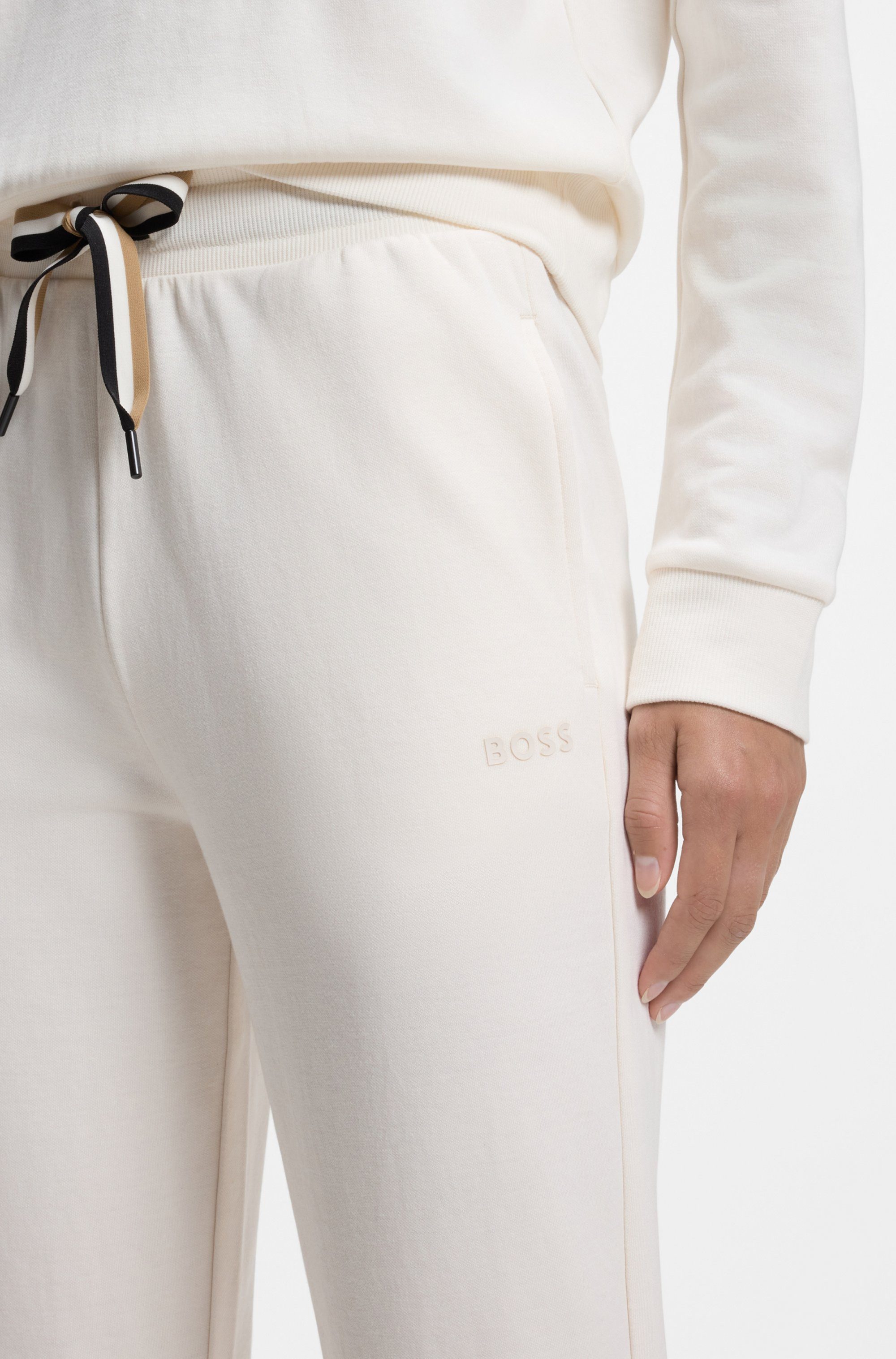 BOSS Relaxhose CP Stripe_Pants Cuff mit kontrastfarbener Kordel