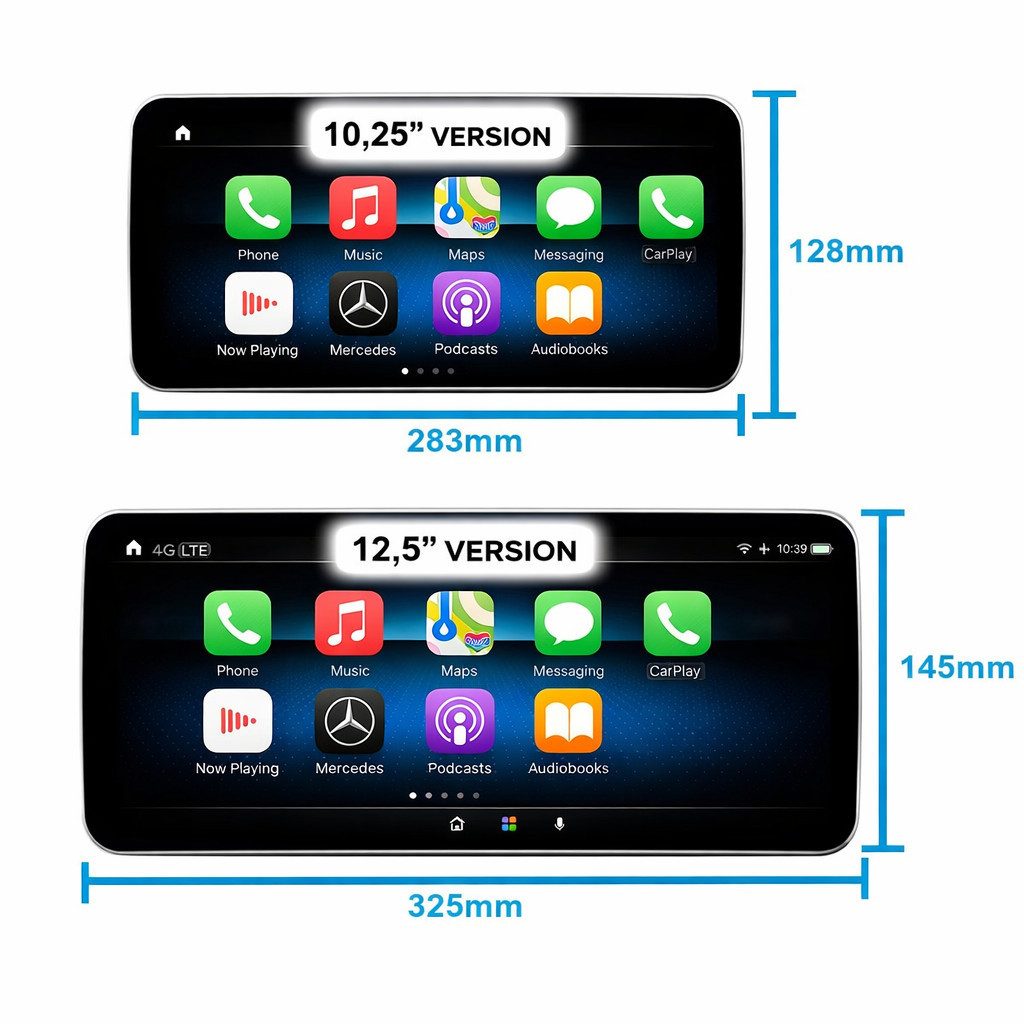 GABITECH Android 14 Autoradio CarPlay GPS für Mercedes C/GLC/V/X W205 NTG 5.0 Autoradio (Bluetooth, WLAN (Wi-Fi), Mobilfunknetz (3G/4G/optional 5G), Drahtlose V – Bild 5 von 5