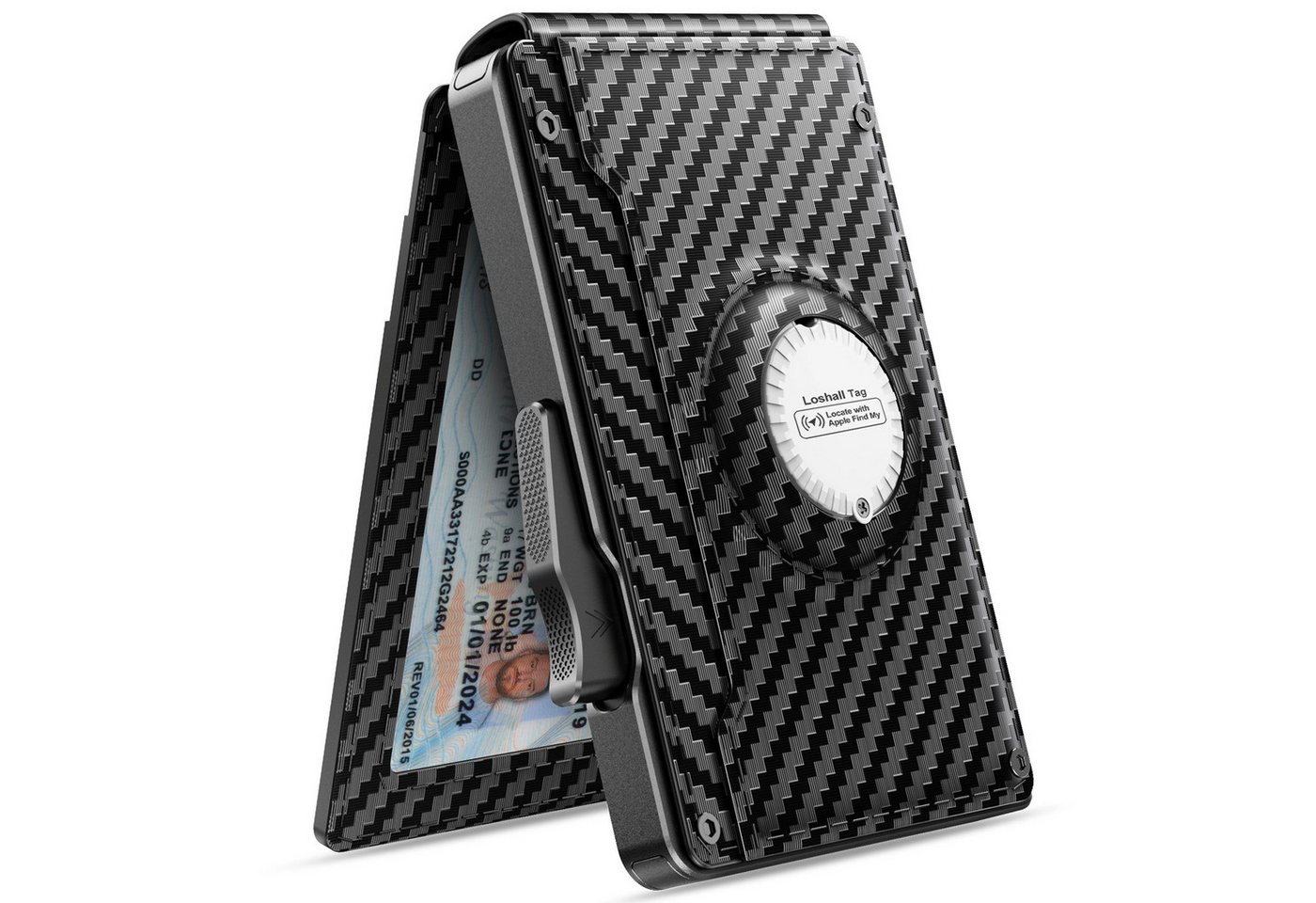 Forrlite Geldbörse Geldbörse Herren Slim Wallet RFID Blocking Kohlefaserleder (Portmonee Herren mit 11 Kartenetui, Ausweisfenster, Geldscheinklammer, Minimalistischer Geldbeutel Herren,Geldbörse Herren mit RFID Schutz, Portmonee Portemonnaie Herren klein, Slim Wallet mit Münzfach, Mini Geldbörse Herren&Damen, Kreditkartenetui Kartenetui-Geldbeutel)