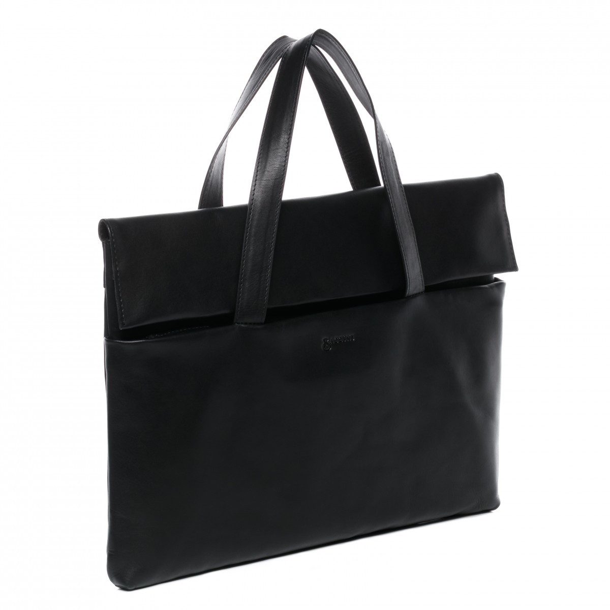 BACCINI Umhängetasche VITO Aktentasche 15 Zoll Laptop-Fach echt Leder, Businesstasche elegant flach Herren Damen Arbeitstasche schwarz