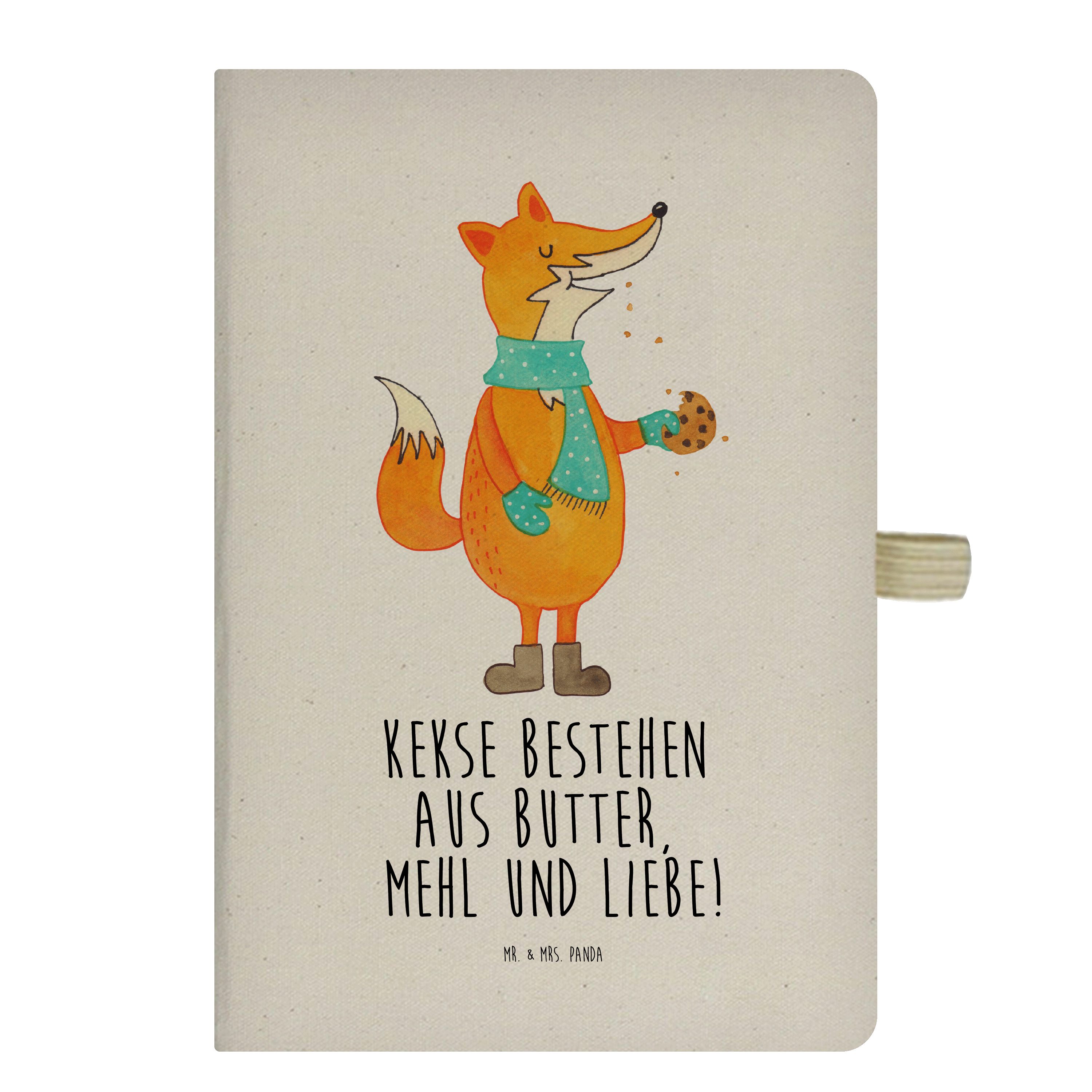 Mr. & Mrs. Panda Notizbuch Fuchs Keks - Transparent - Geschenk, Kekse, Weihnachtszeit, Winter, W Mr. & Mrs. Panda