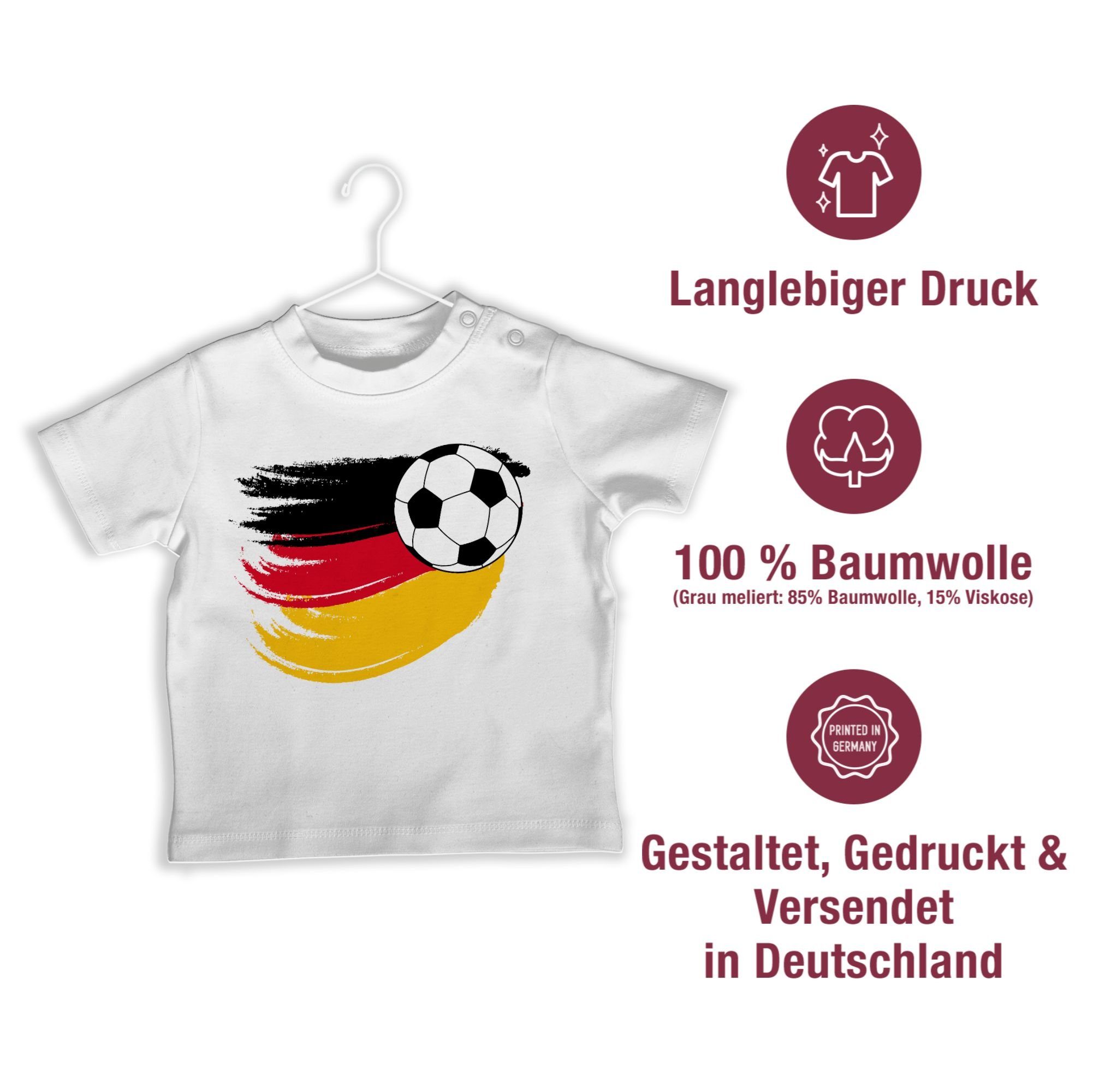 Weiß Fußball 2024 Shirtracer EM 1 Fussball Baby Deutschland T-Shirt