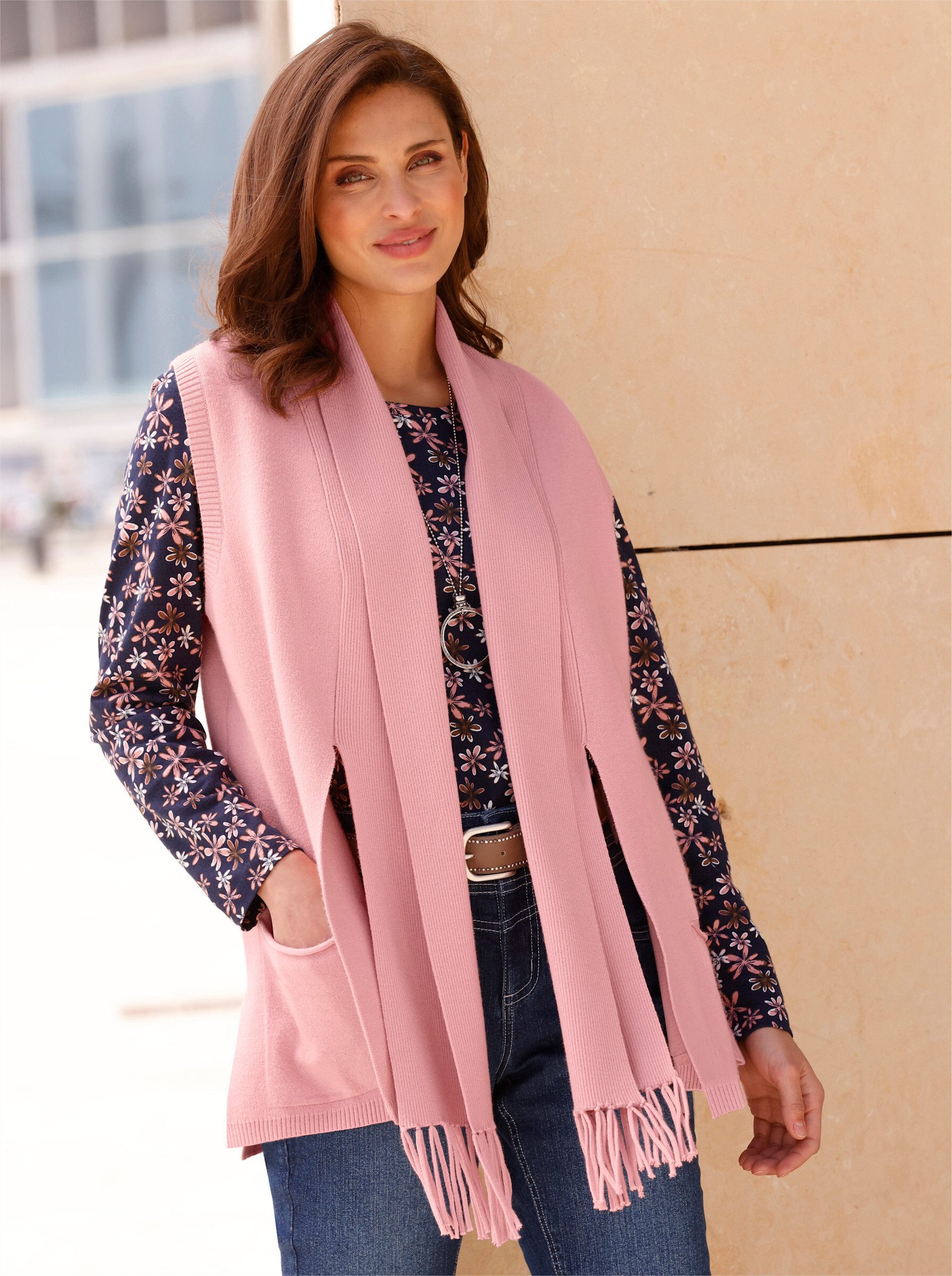 Witt Strickweste Strickweste Ärmellos Jacquard