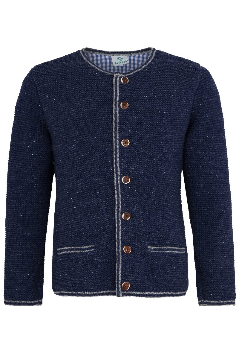 Trachtenstrickjacke Trachten Strickjacke Herren - ANDREAS - jeansblau