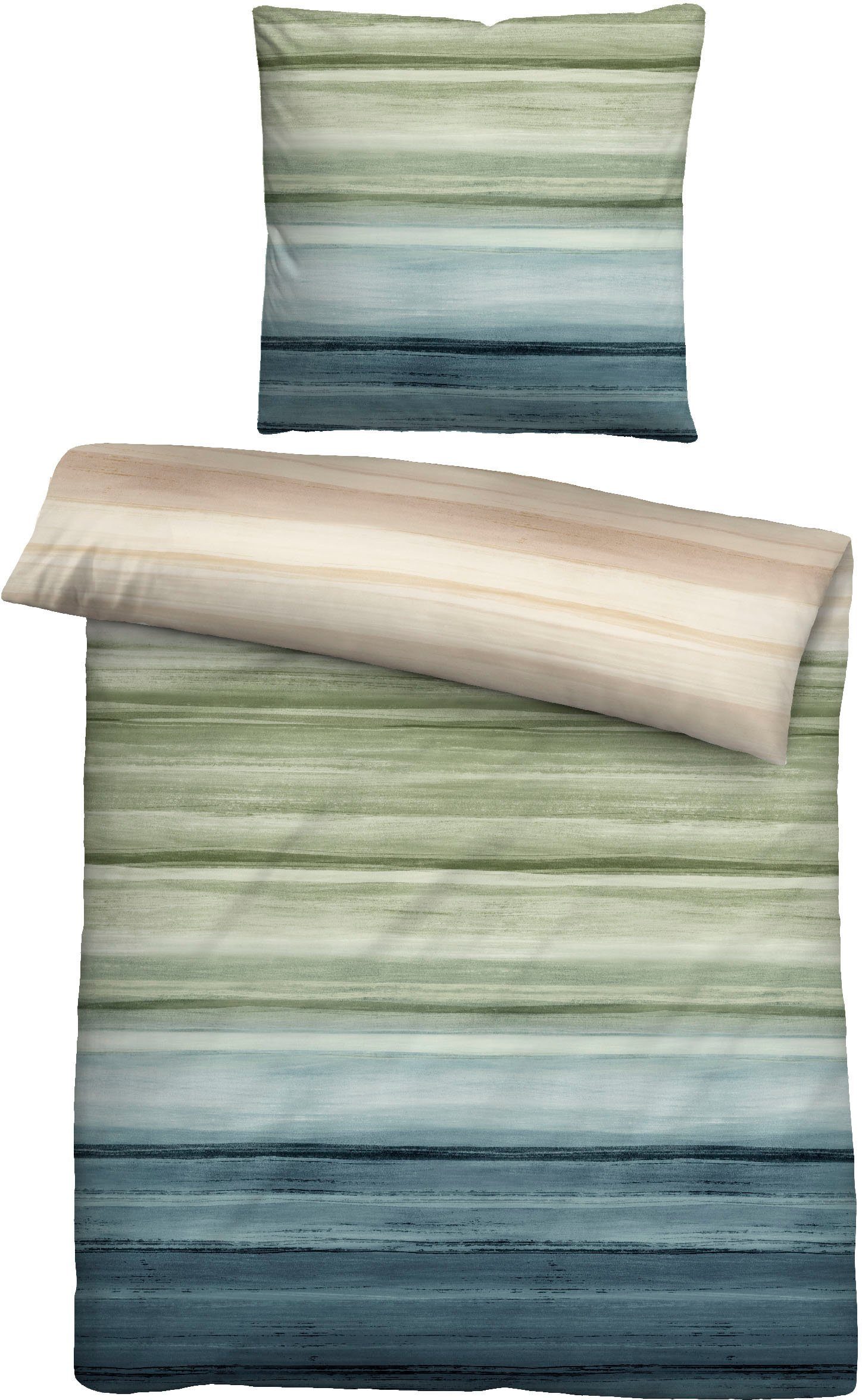 Biberna Bettwäsche Lina, Mako-Satin, 2 teilig, feiner Glanz und weicher Griff, pflegeleicht, ganzjährig einsetzbar