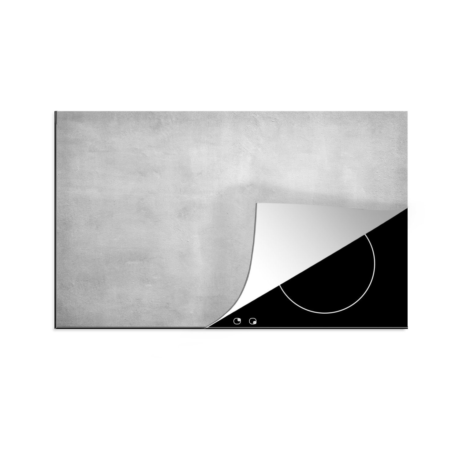 MuchoWow Herdblende-/Abdeckplatte Beton - Grau - Zement - Industriell - Strukturiert, Vinyl, (1 tlg), Induktionsschutz - Herdabdeckung Matte von Vinyl, das perfekte, rollbare Material für jedes Kochfeld - vergrößert die Arbeitsfläche - Küchen Dekoration - Induktionsherd Abdeckung Induktionskochfeld