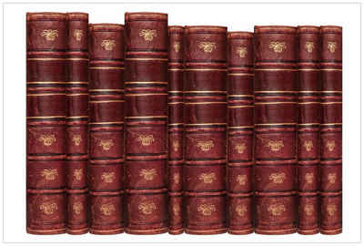 Wallario Wandfolie, Alte Bücher mit rotem Ledereinband, in verschiedenen Ausführungen