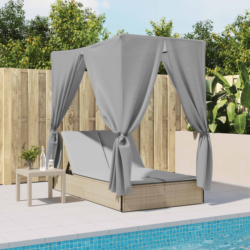 vidaXL Gartenliege Doppel-Sonnenliege mit Dach und günstig online kaufen