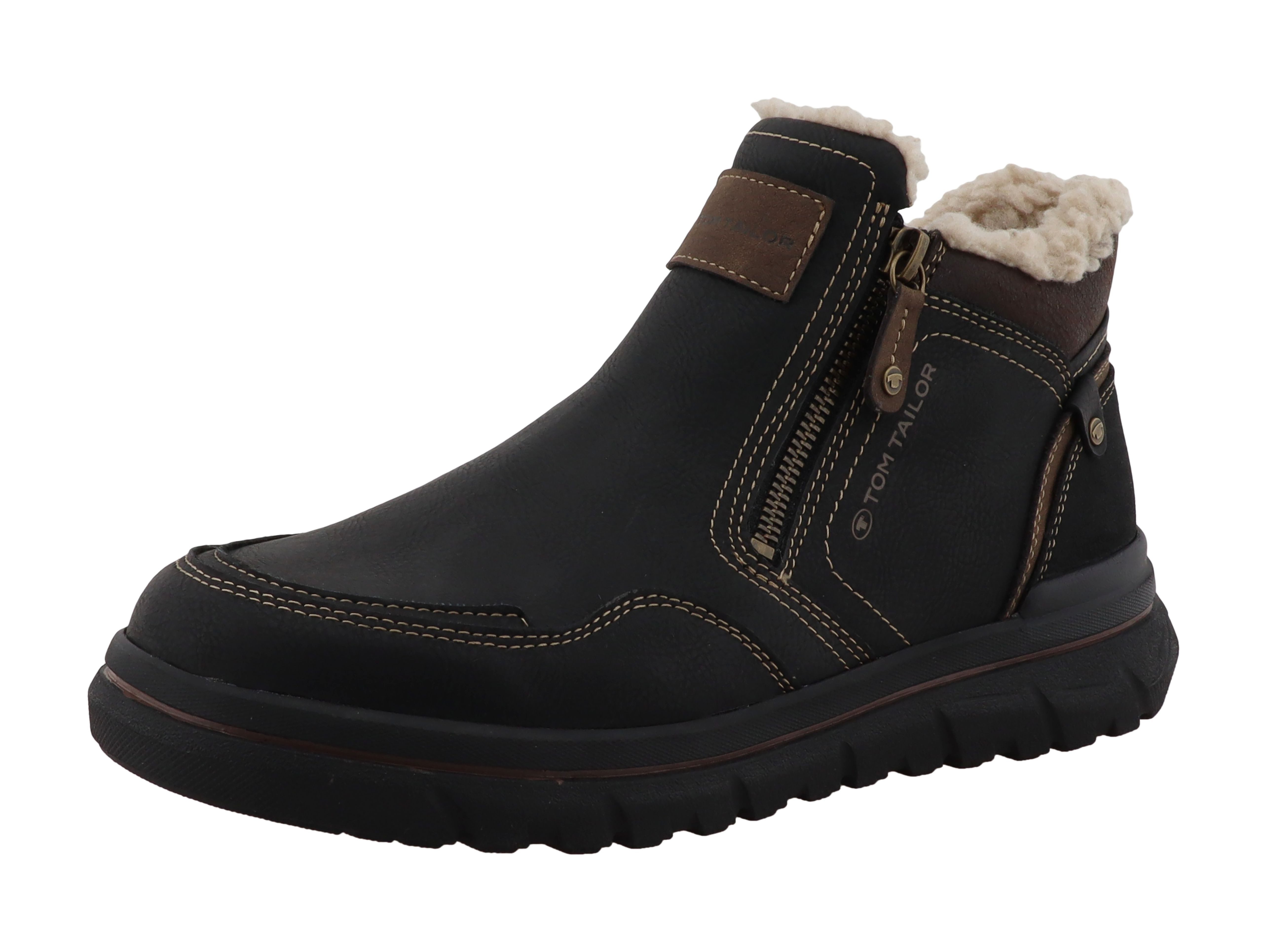 TOM TAILOR Winterboots Reißverschlussboots mit Kontrastbesätzen und Kontrastnähten