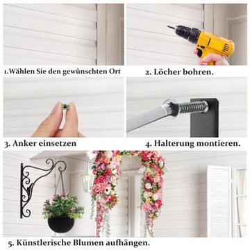 Wandhaken 2x Haken Blumenampel Vöglein Wandhaken Gusseisen Wandhalterung für Windspiele mit Schrauben für Pflanzen Ca. 30 cm