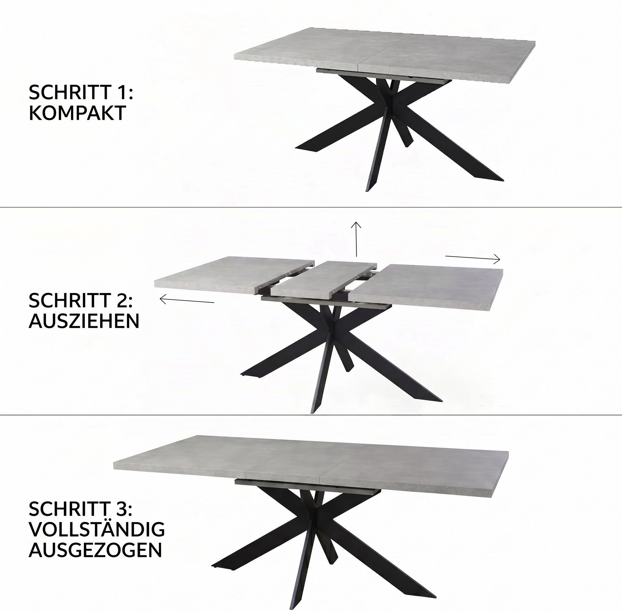 Jiexi Essgruppe Ausziehbare Essgruppe 130-170cm, MDF-Tisch & 4 Samtstühle – Bild 5 von 5