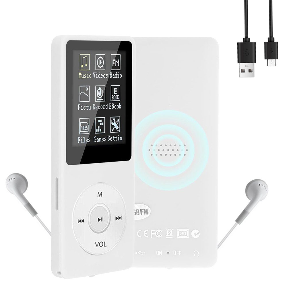 Bedee 16GB Bluetooth 5.0 Tragbarer MP3-Musikplayer MP3-Player (16 GB, Music/Video/Sprachaufnahme/FM Radio/E-Book Reader)