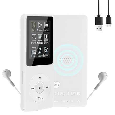 Bedee 16GB Bluetooth 5.0 Tragbarer MP3-Musikplayer MP3-Player (16 GB, Music/Video/Sprachaufnahme/FM Radio/E-Book Reader)