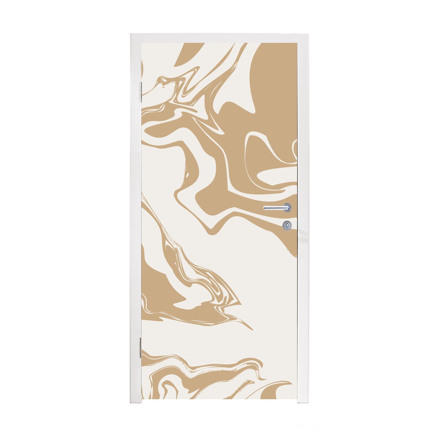 MuchoWow Türtapete Marmor - Beige - Muster, Matt, bedruckt, (1 St), Fototapete für Tür, Türaufkleber, 75x205 cm