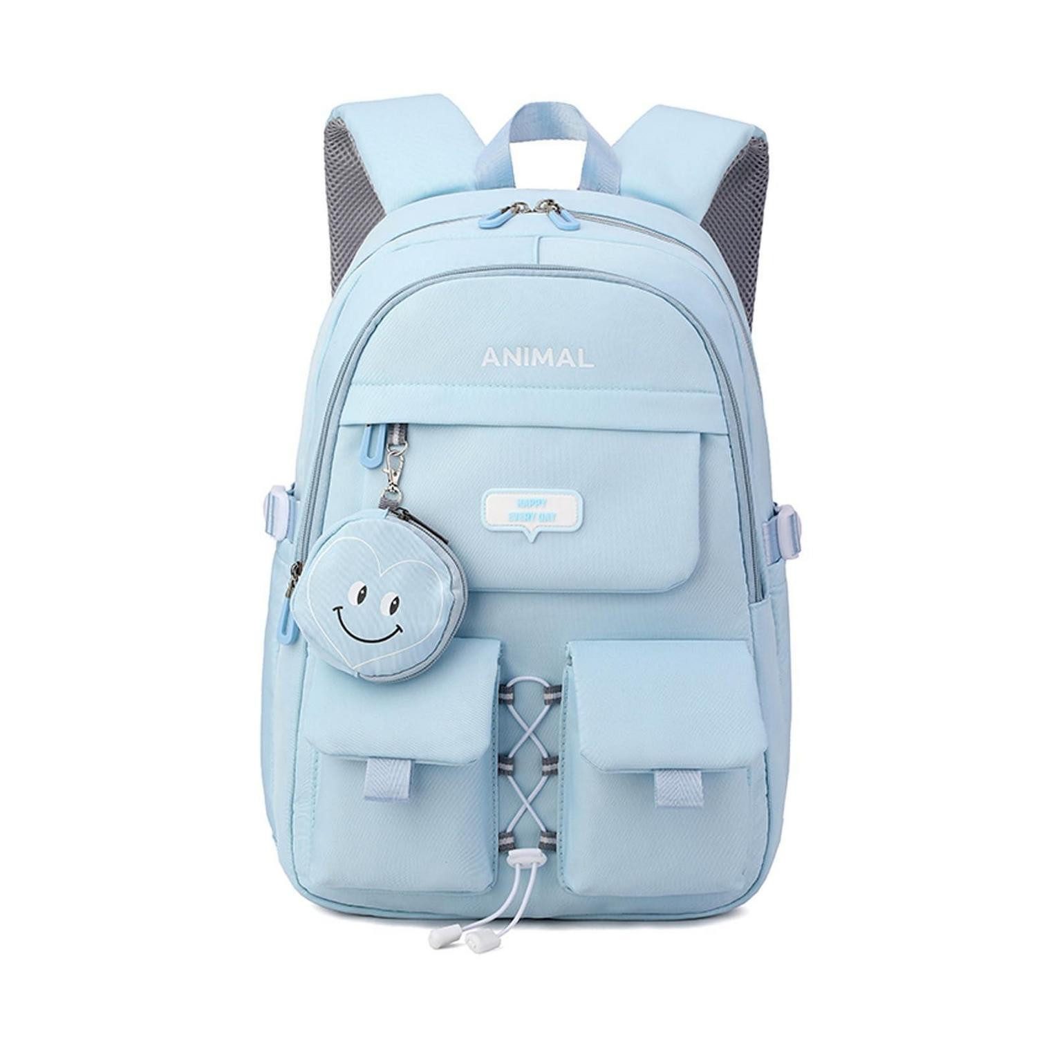 LuxusKollektion Schulrucksack Schulrucksack Teenager blau Tagesrucksack mit Geldbörse