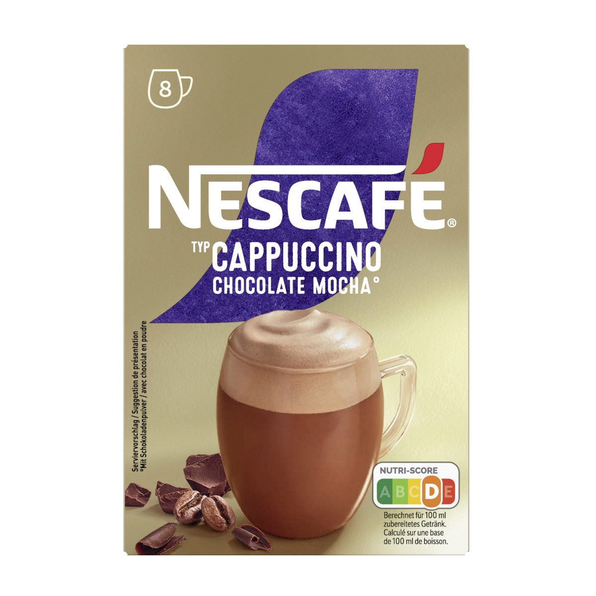 NESCAFE Kaffee, Nescafe Typ Cappuccino Chocolate Mocha 8x17g Packung 136g