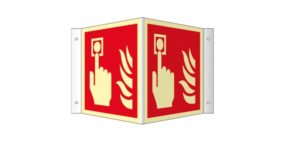 Thumbnail - König Werbeanlagen Hinweisschild Winkelschild Brandmelder, Symbolschild, ISO 7010