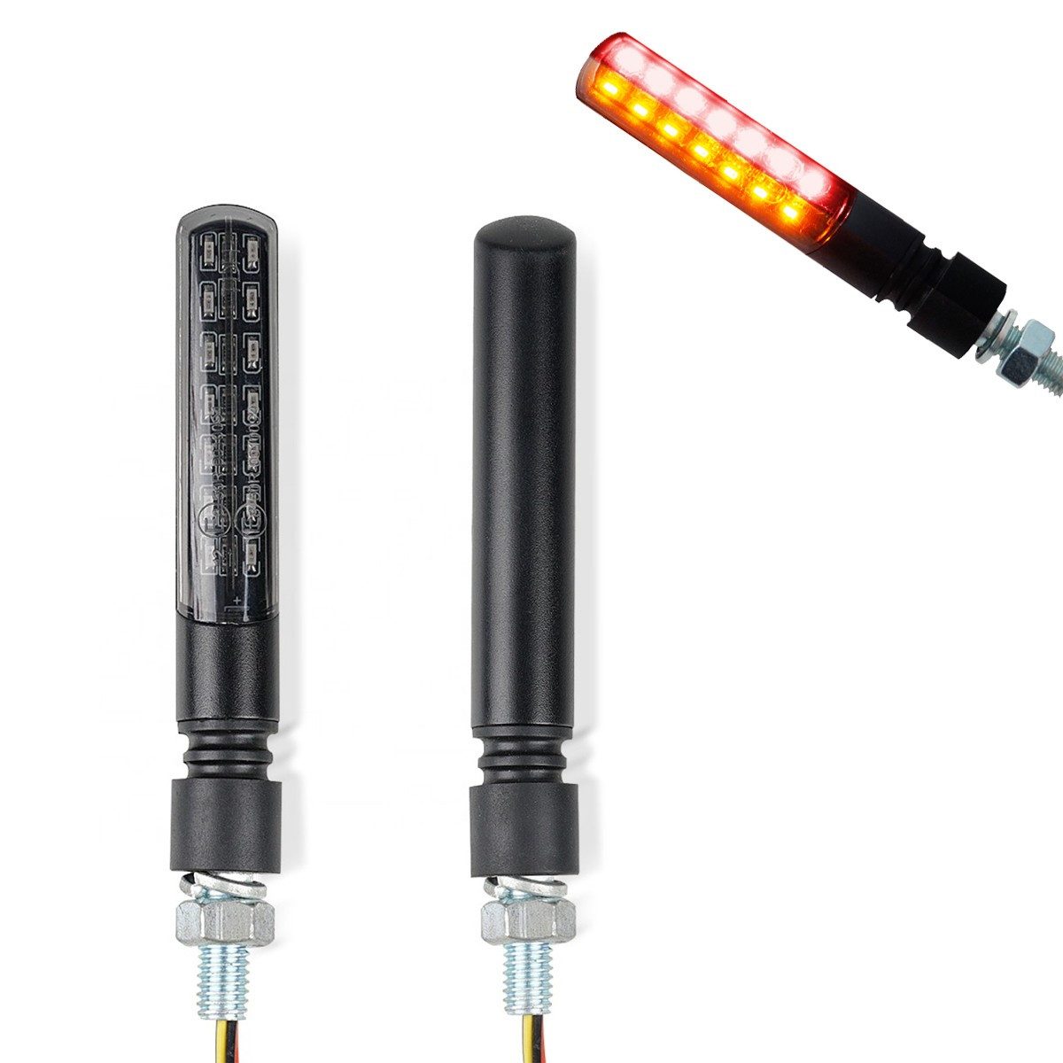 Blinker LED Blinker Motorrad mit E-Prüfzeichen Brems- und Rücklicht KP40 schwa