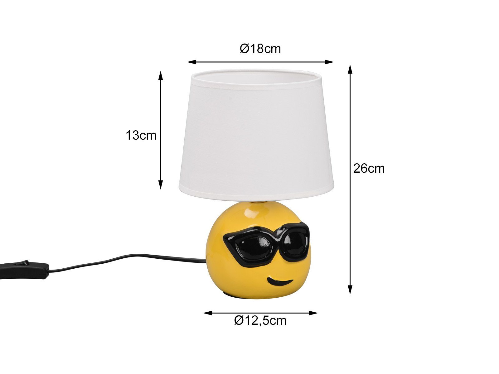 Nachttischlampe, 26cm cool-e LED Höhe Weiß, warmweiß, wechselbar, LED klein-e meineWunschleuchte dimmbar Gelb-Weiß ausgefallen Kinderzimmer-lampe
