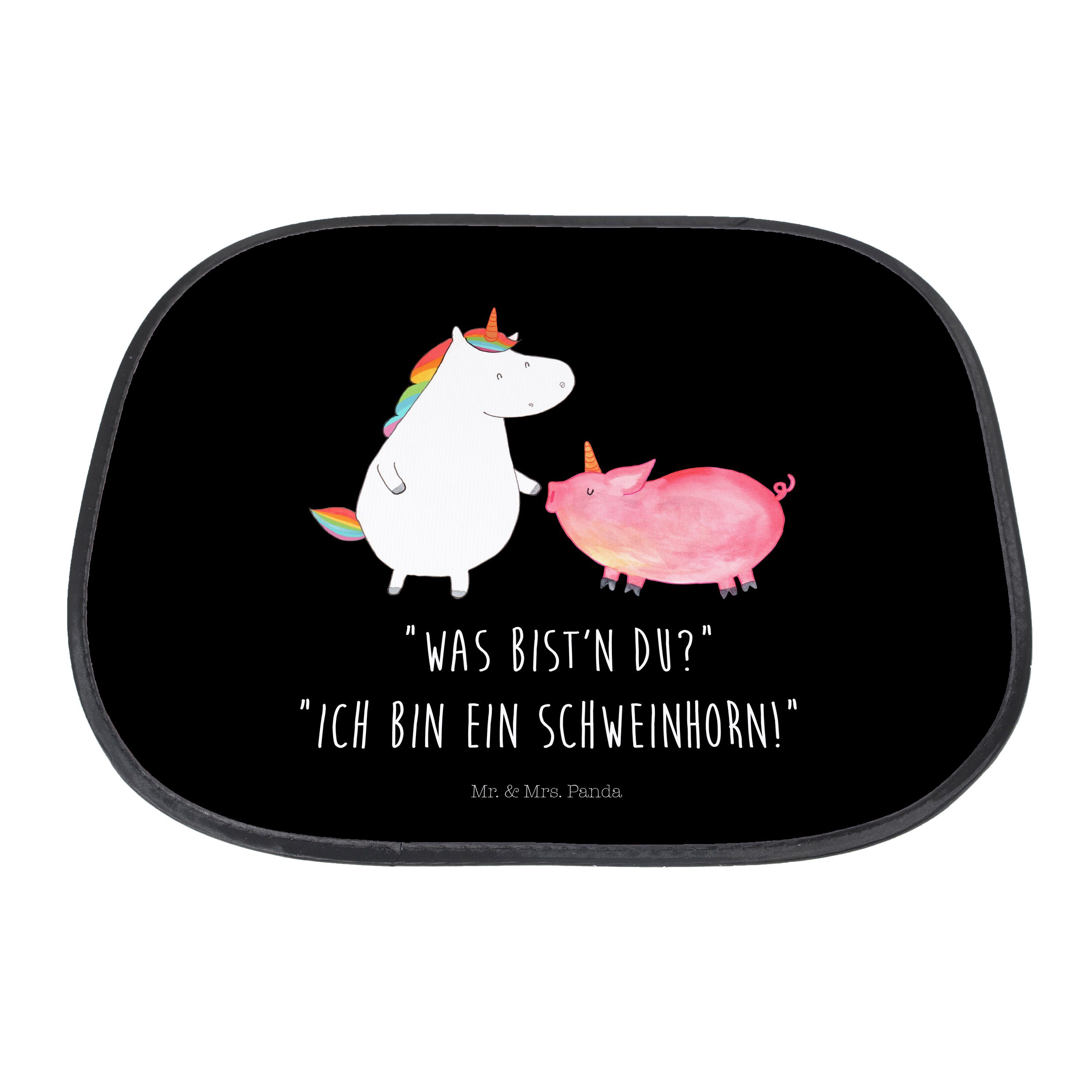 + - Sonne Schwarz Panda, Auto, Geschenk, Einhorn Sonnenblende, Seidenmatt Sonnenschutz & Mrs. - Mr. Schweinhorn