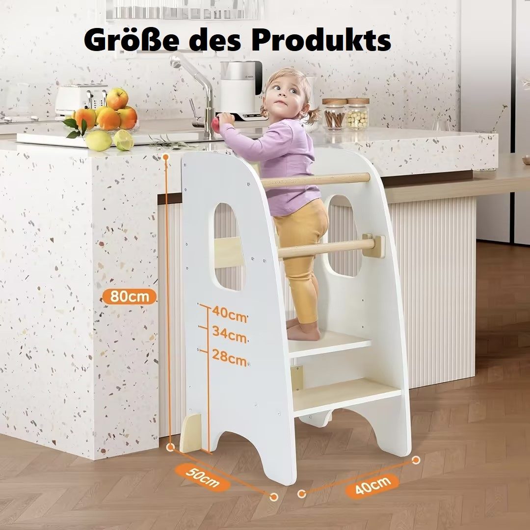 OUNUO Tritthocker Lernturm höhenverstellbar für Kinder ab 1.5 Jahr, Küchenhilfe