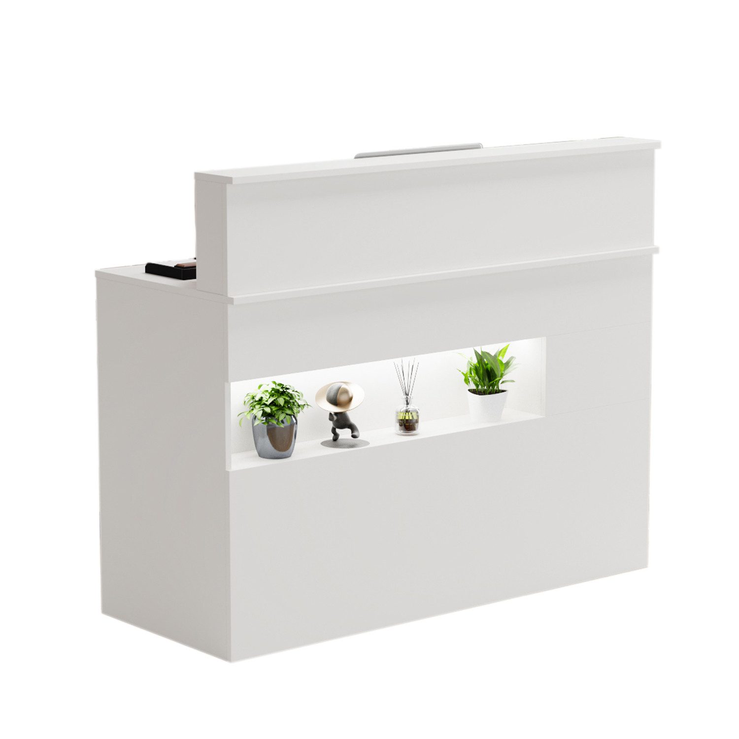 FUFU&GAGA Empfangstheke Empfangstheke mit LED-Beleuchtung, Weiß, MDF, 120×5 günstig online kaufen