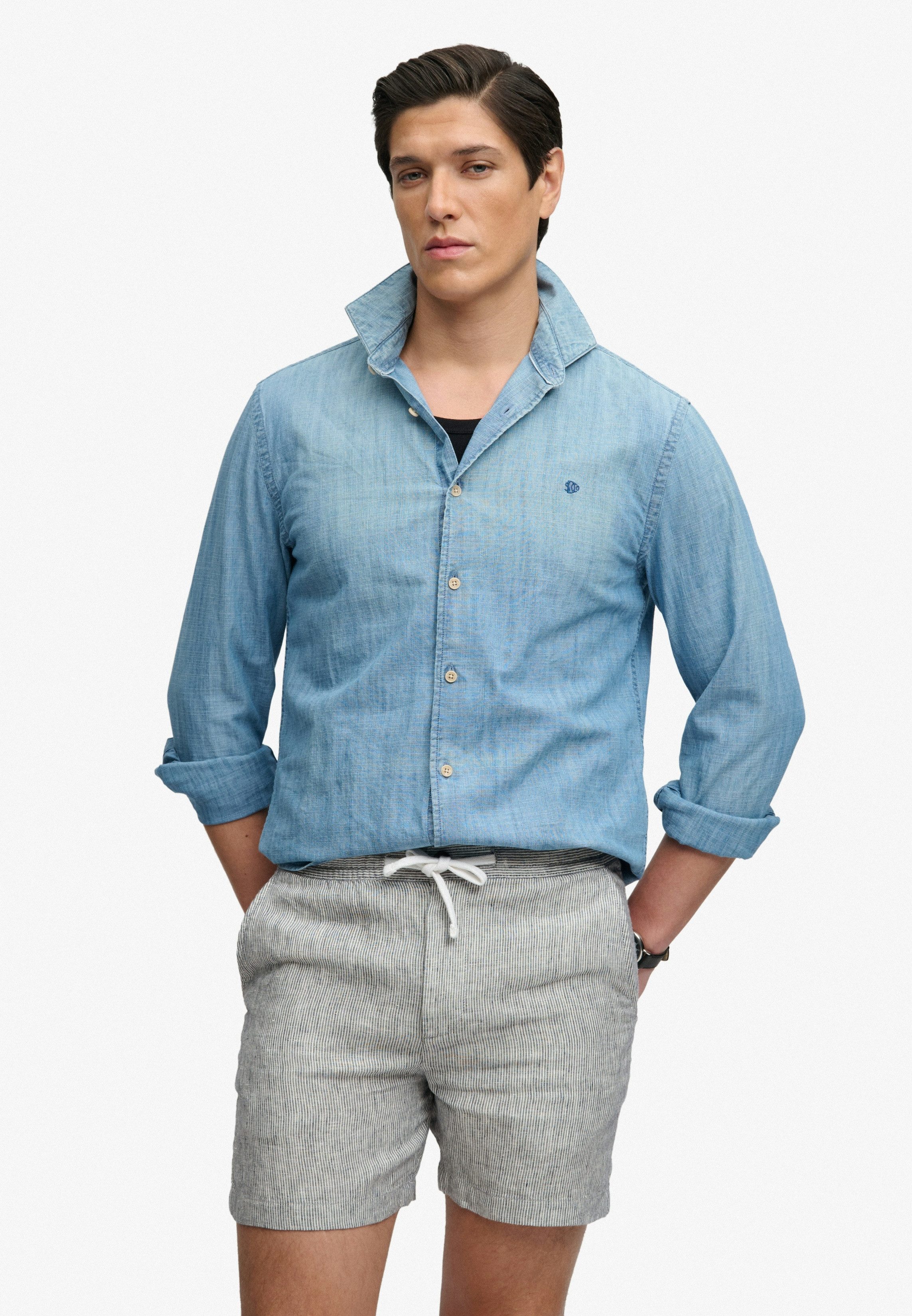 Superdry Shorts MERCHANT LINEN SHORT aus Leinen, Relaxed Fit, mit Reißverschluss