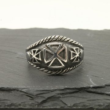 DALMARO.de Fingerring Ring Silber aus Edelstahl - IRON CROSS