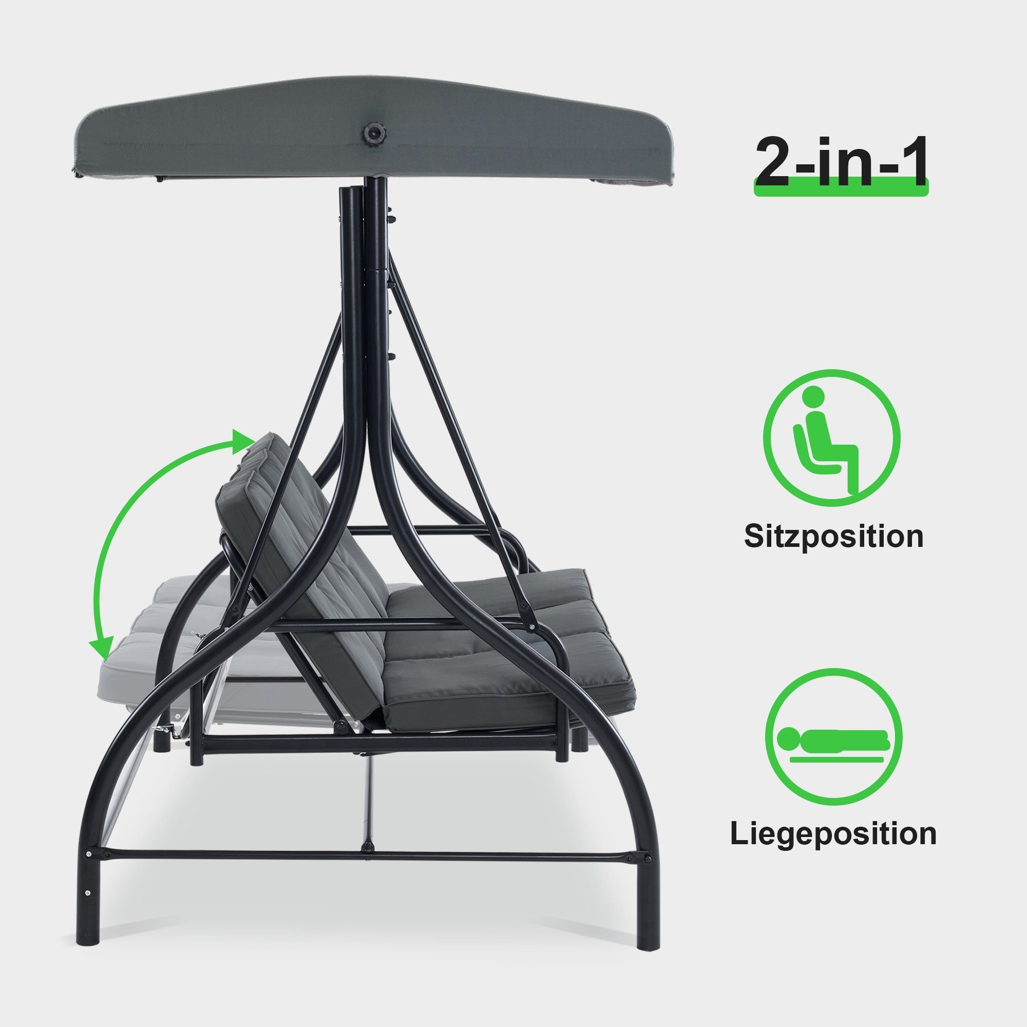 Hollywoodschaukel M Hollywoodschaukel mit Liegefunktion
