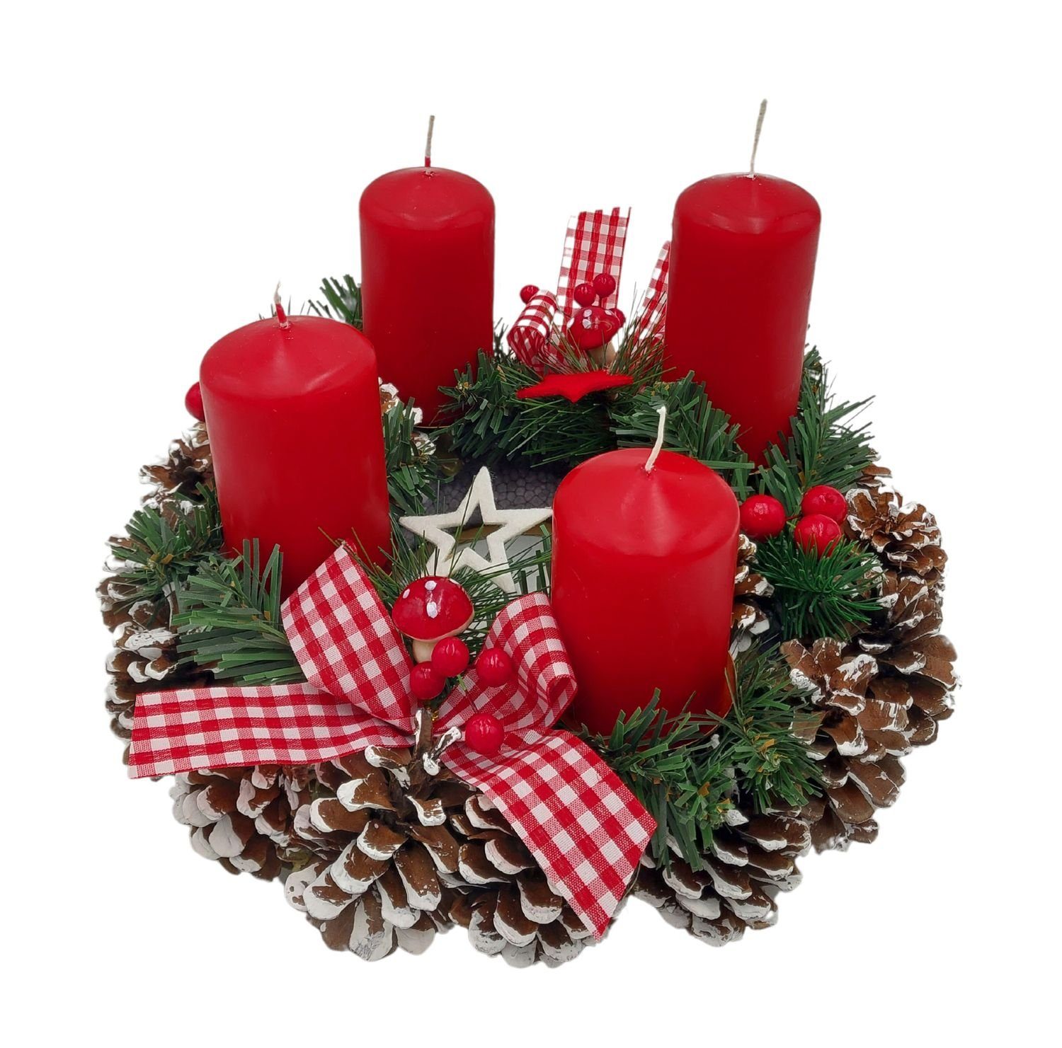 BURI Stumpenkerze Adventskerzen rot 4er Stumpenkerzen Weihnachtskerze Stufe günstig online kaufen