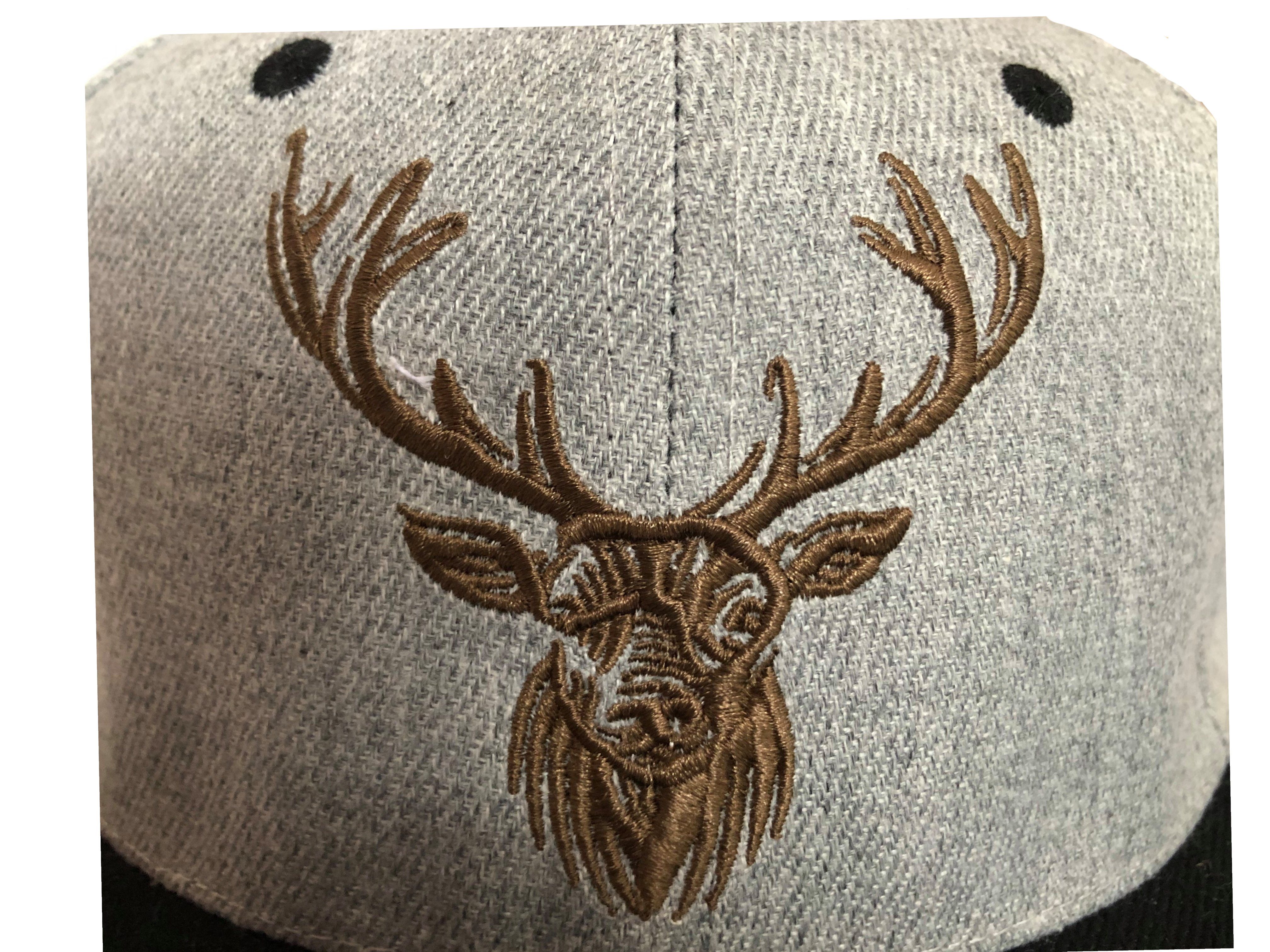 schwarz/grau Baseball Cap Deer Belüftungslöchern mit Trucker Cap Snapback Hirsch Schwarzwald Sporty Wald Elch