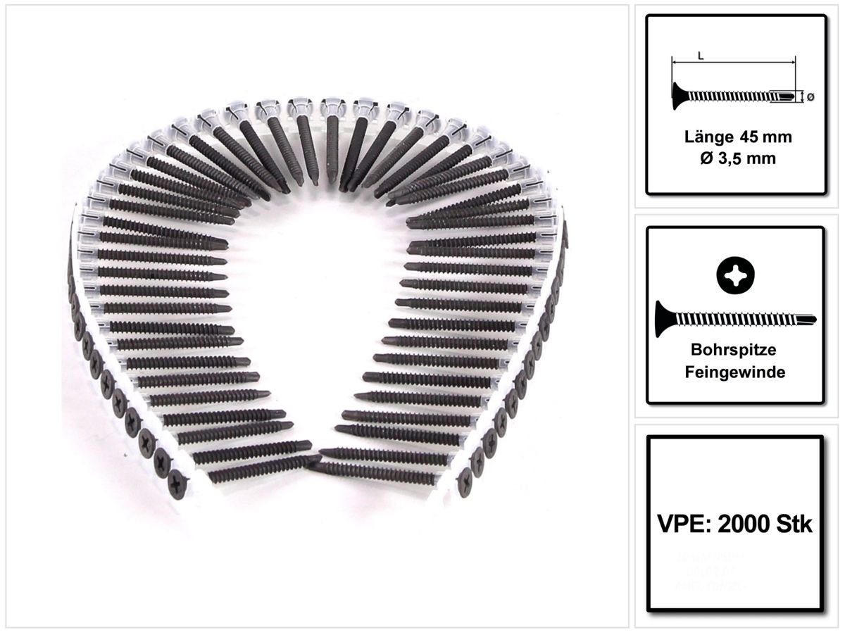 (2x Schnellbauschraube SPAX x 1991170350456) Schnellbauschrauben 3,5 GIX-D B 2000 mm 45 Stk