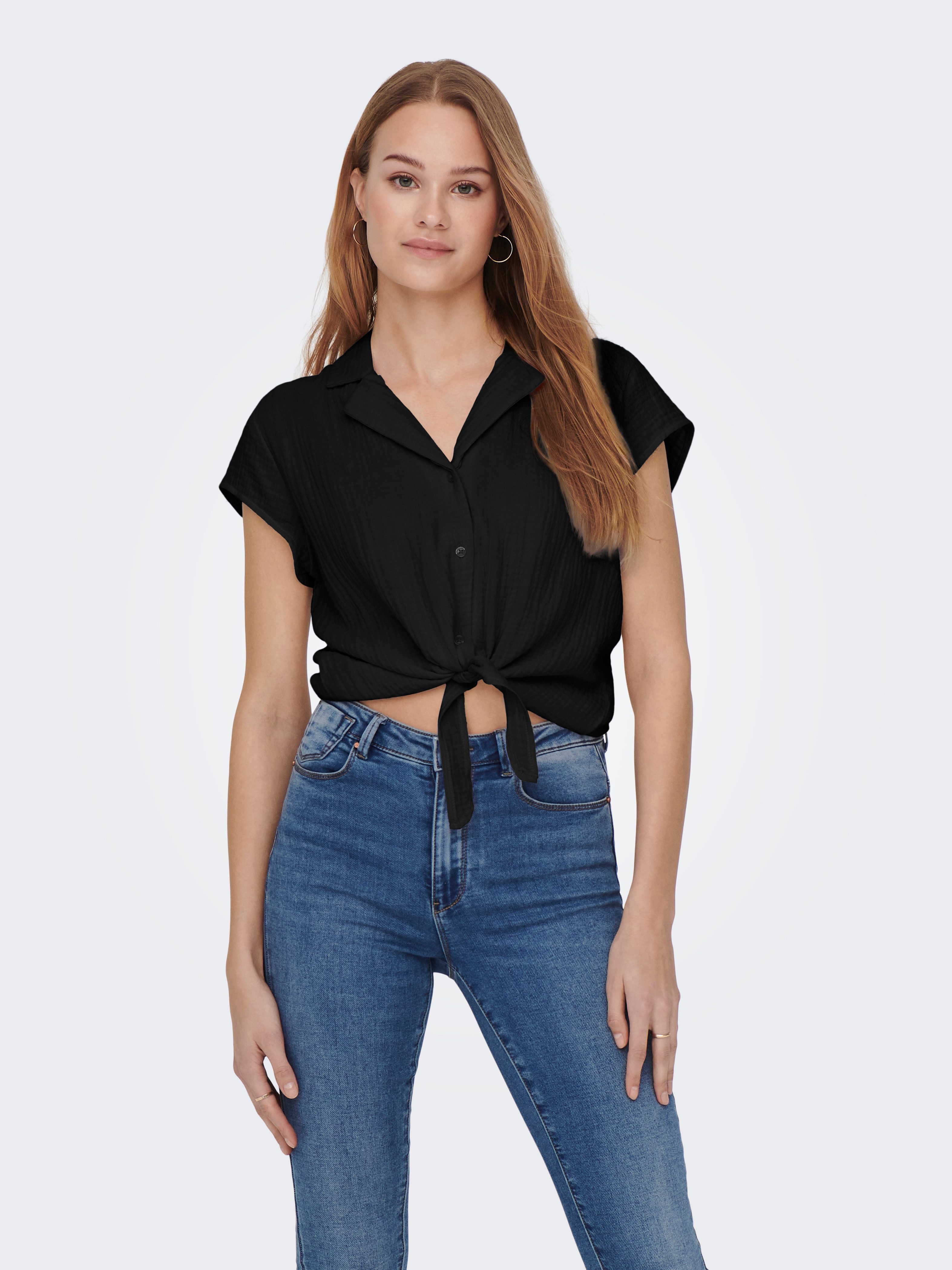 ONLY Kurzarmbluse ONLTHYRA LIFE CAPSLEEVE SHIRT WVN günstig online kaufen