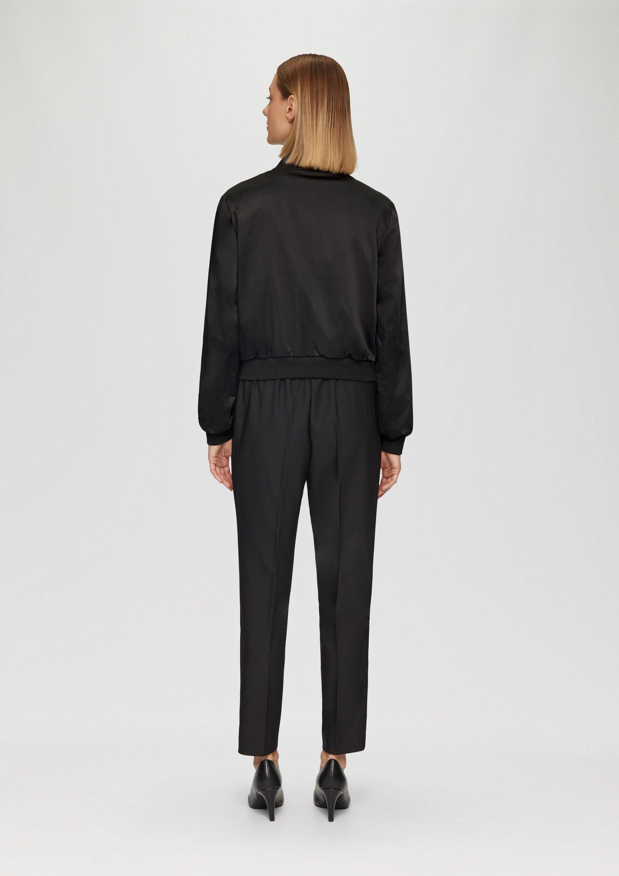 s.Oliver Funktionsjacke Indoor-Jacke Satinblouson mit Rippbündchen