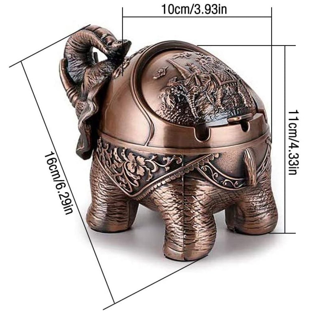 Jormftte Aschenbecher, Deckel-Elefanten-Form mit Elefant Aschenbecher